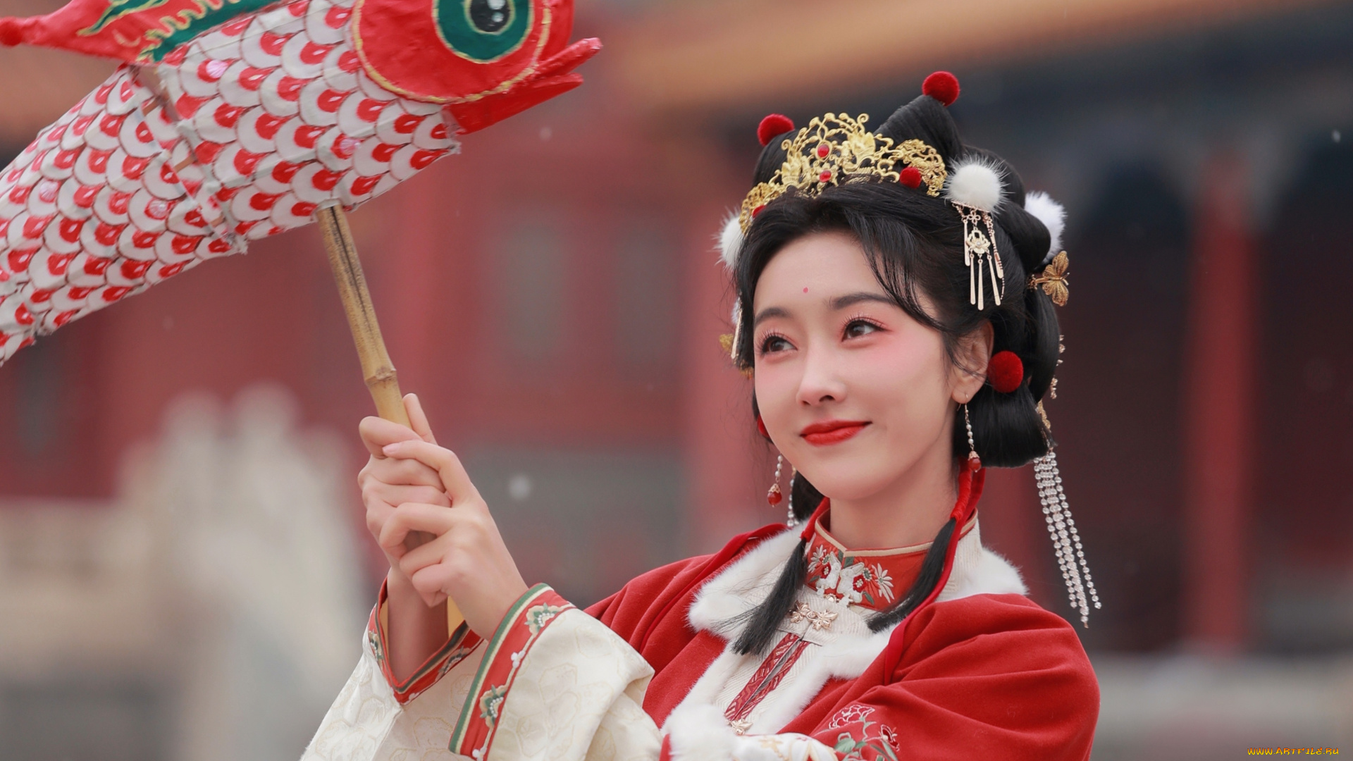 девушки, xuan, lu, девушка, рыба