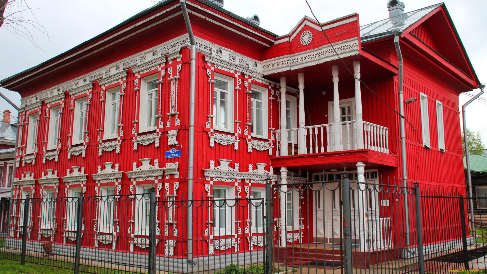 города, -, здания, , дома, древнерусское, деревянное, зодчество, жилoй, дом, красота