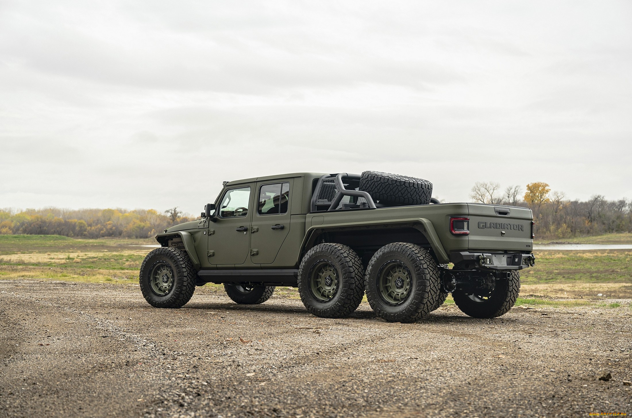 2022, jeep, gladiator, 6x6, автомобили, jeep, gladiator, 6x6, black, rhino, legion, вид, cзади