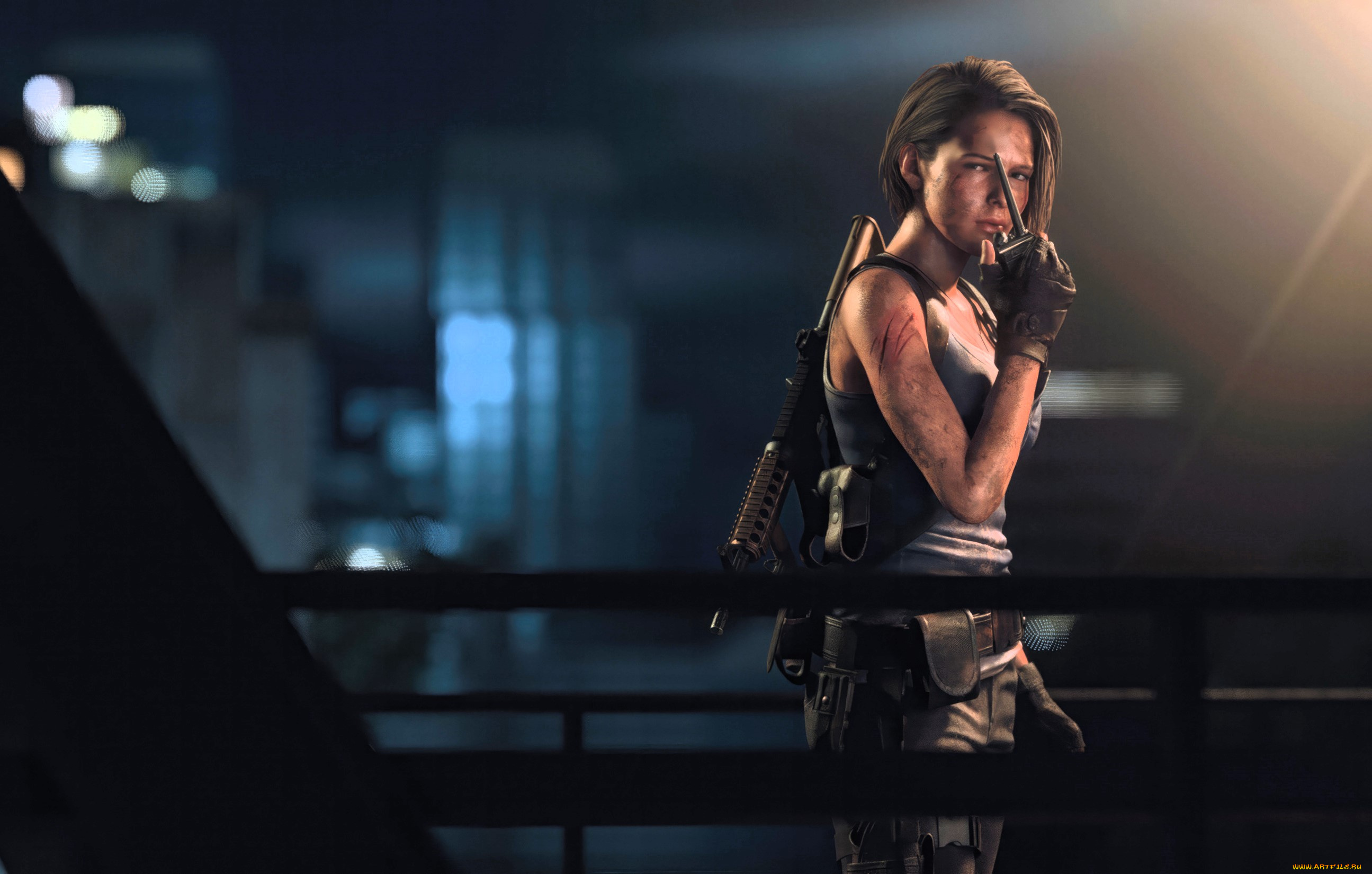 resident, evil, 3, remake, видео, игры, resident, evil, 3, девушка, оружие, рация