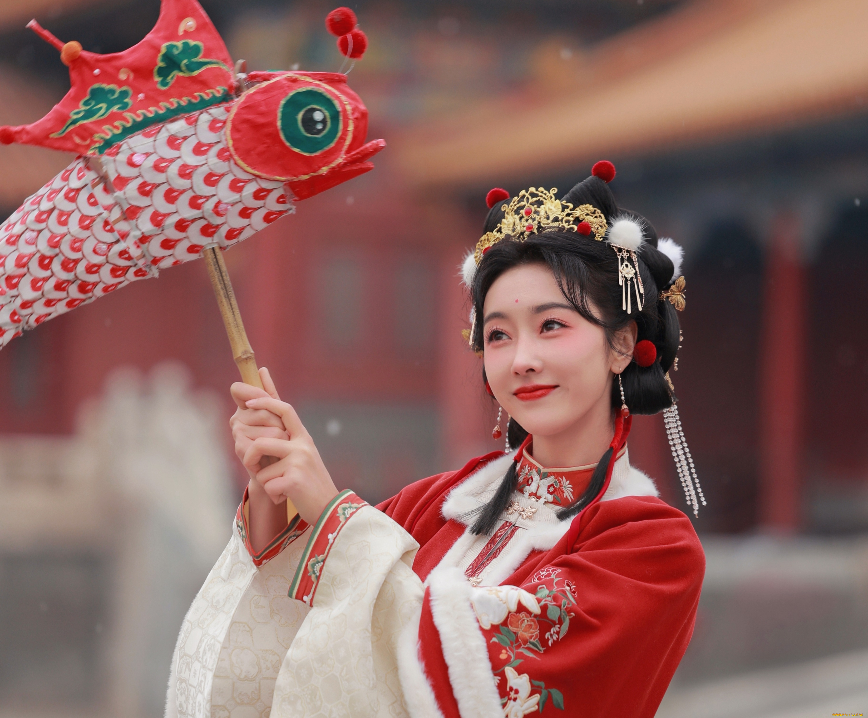 девушки, xuan, lu, девушка, рыба