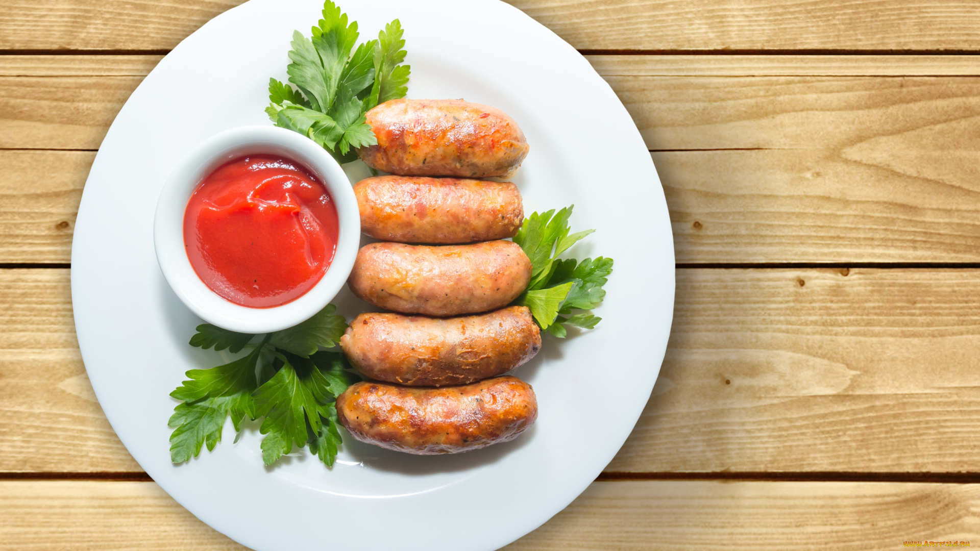 еда, колбасные, изделия, петрушка, колбаски, соус