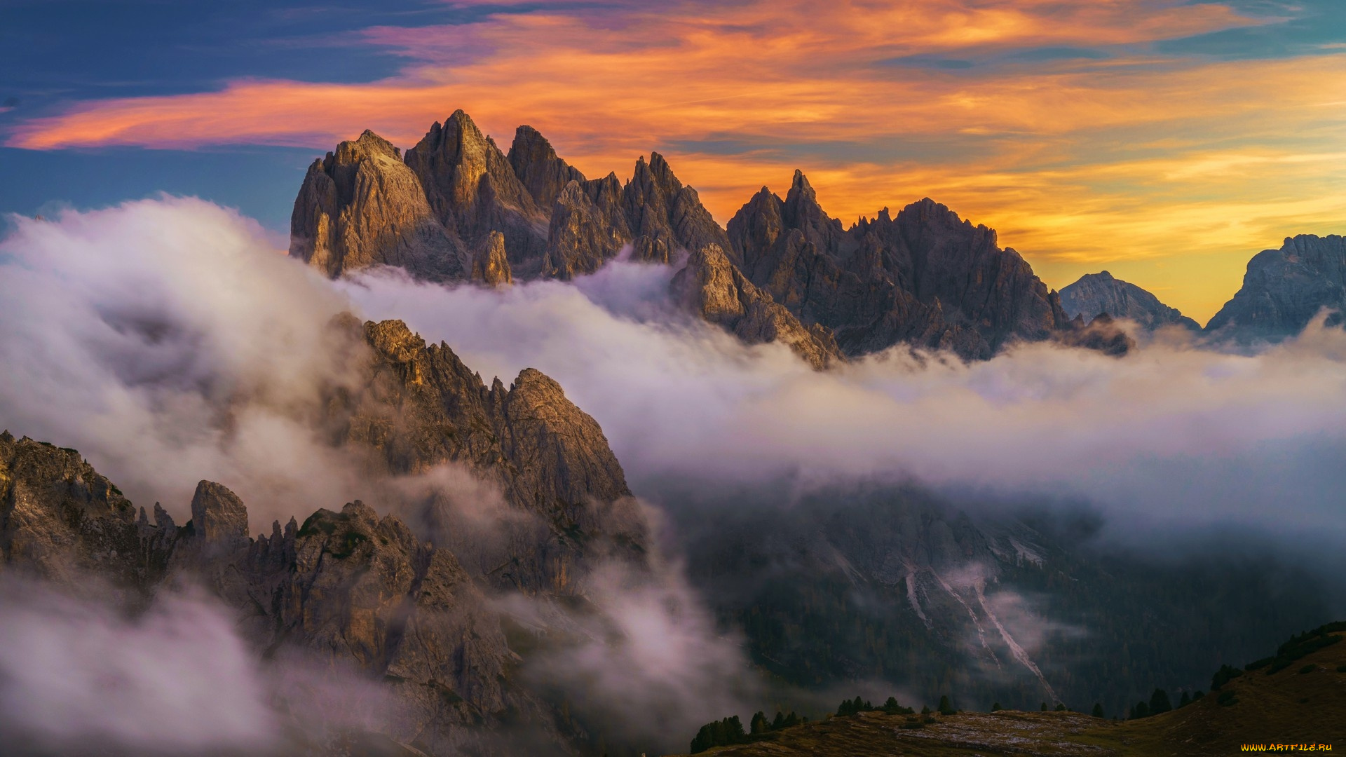 monte, cristallo, dolomites, italy, природа, горы, monte, cristallo