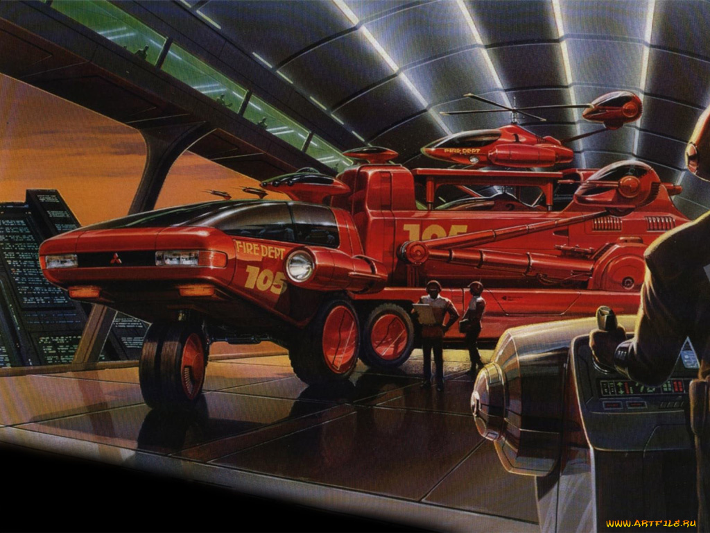 автомобили, рисованные