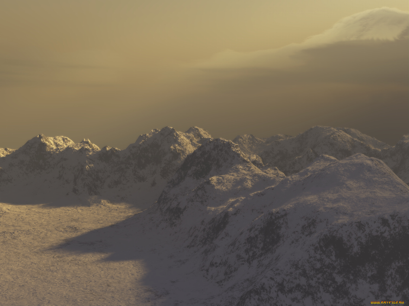 3д, графика, nature, landscape, природа, горы