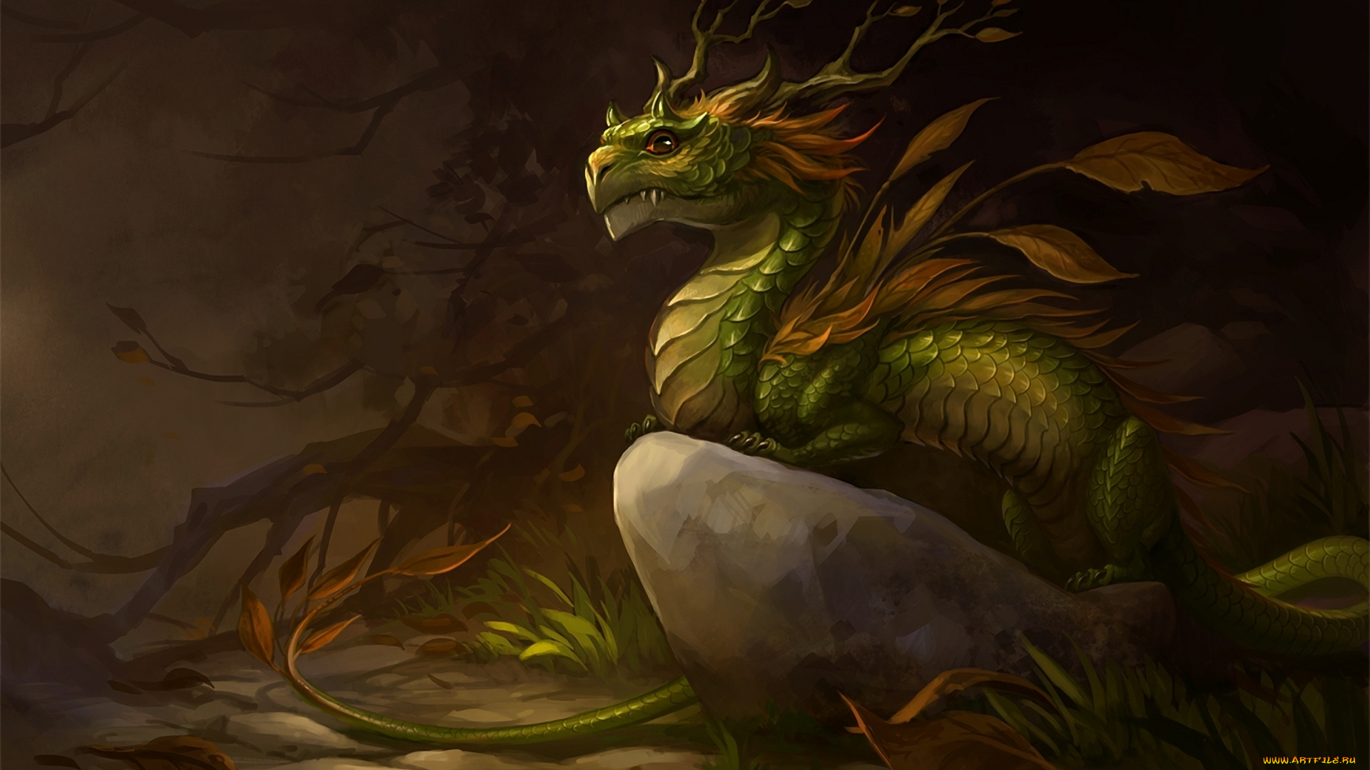 фэнтези, драконы, камень