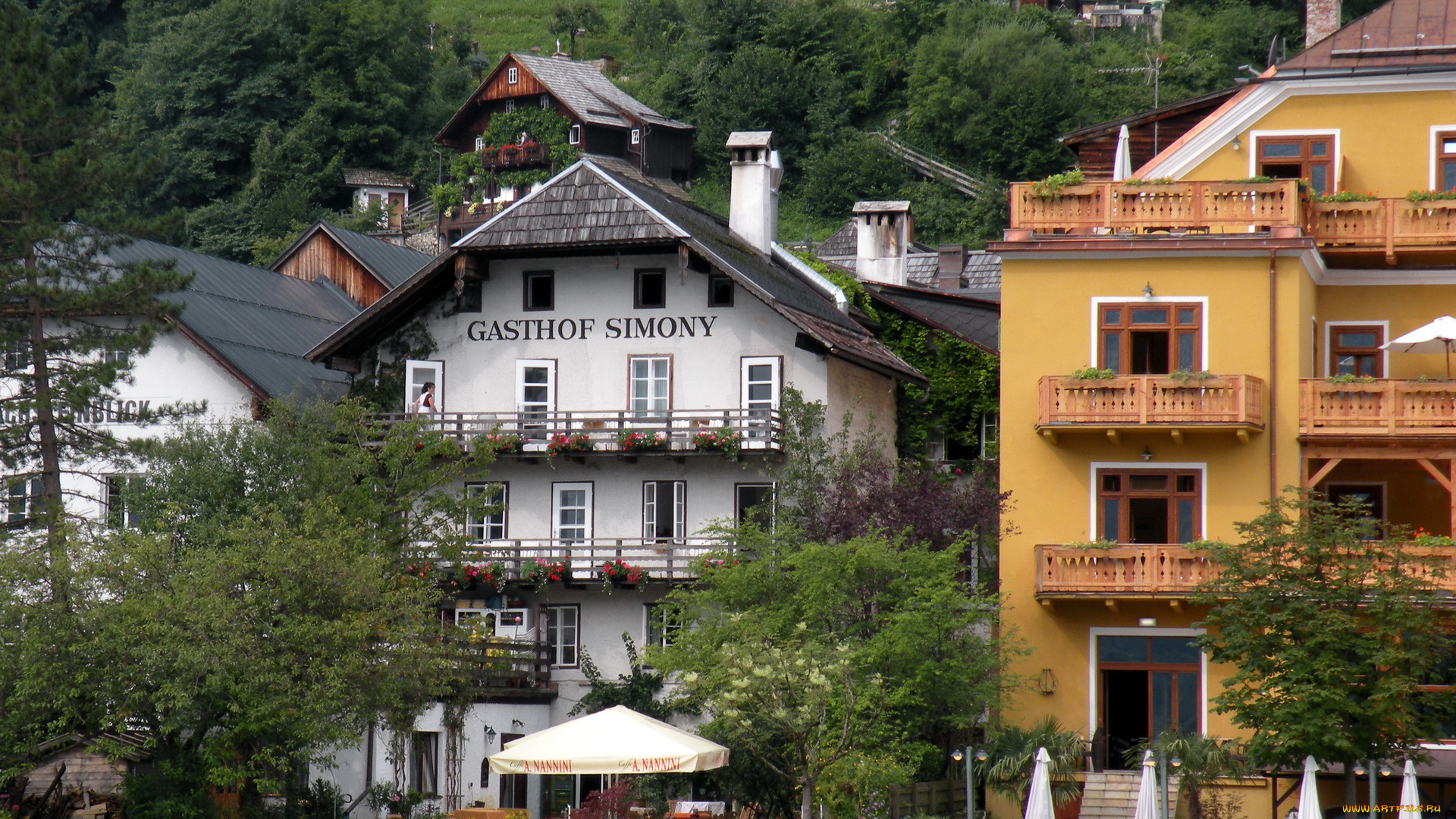 города, здания, дома, hallstatt, ausztria