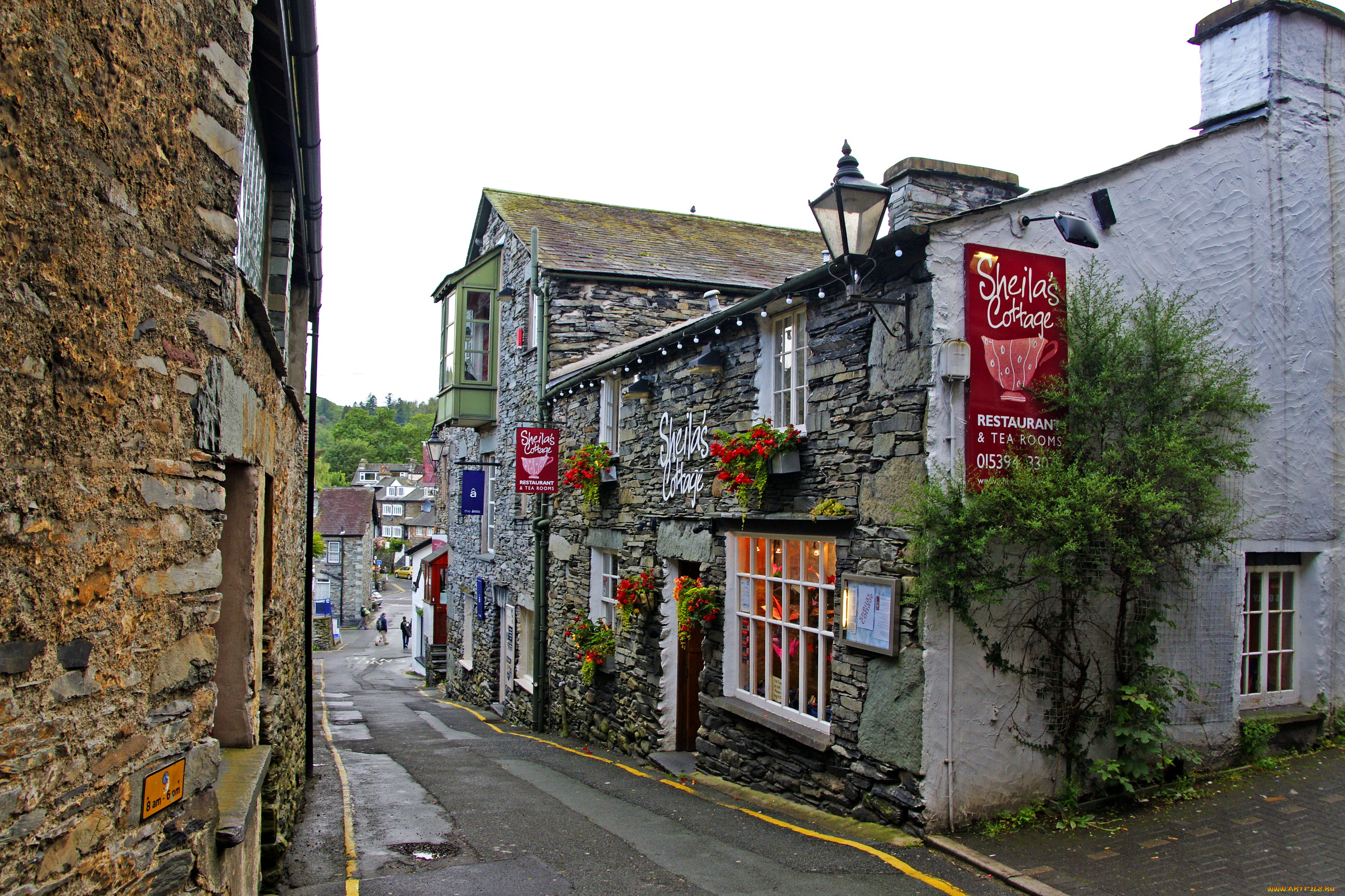 города, улицы, площади, набережные, камбрия, эмблсайд, великобритания