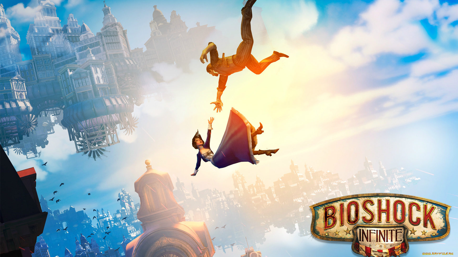 bioshock, infinite, видео, игры, элизабет, букер, деуитт, падение