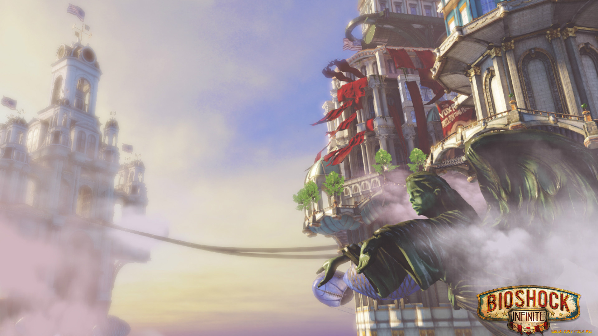 bioshock, infinite, видео, игры, статуя