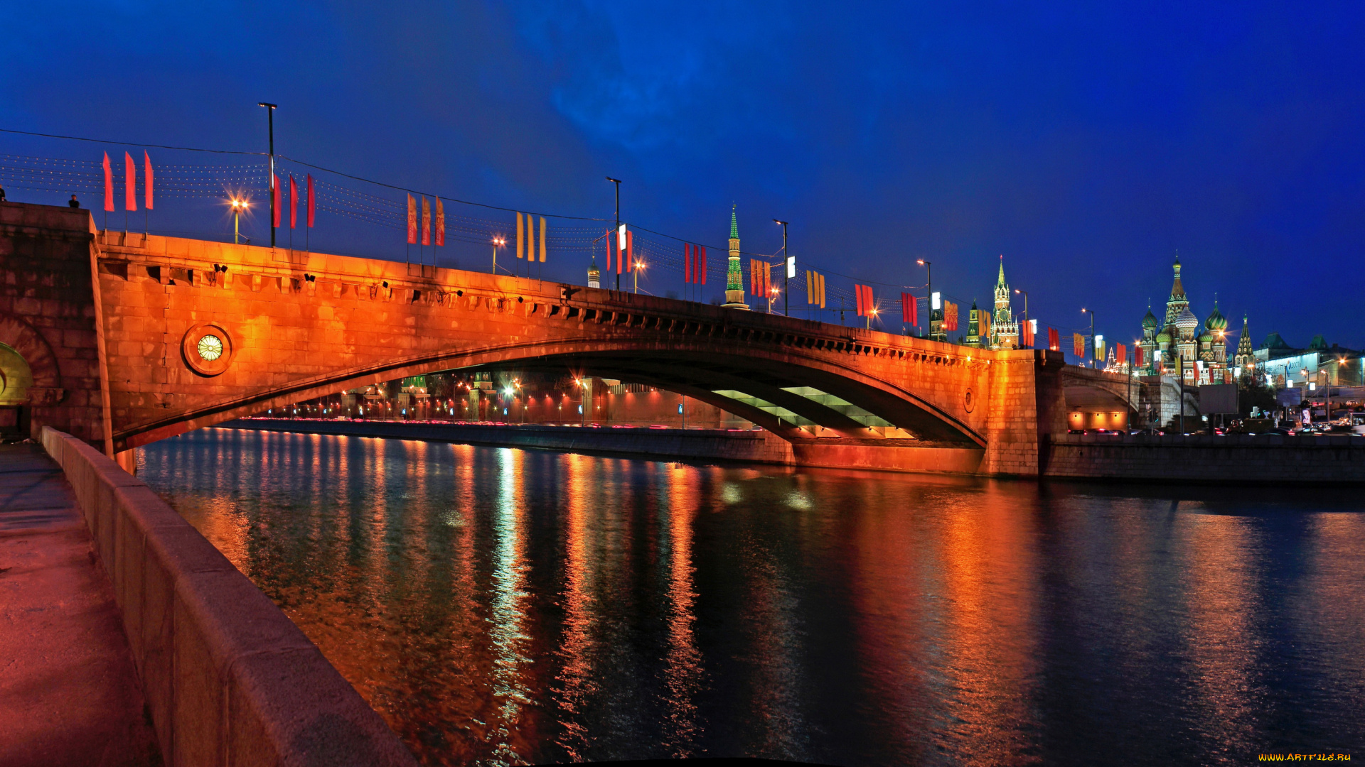 большой, москворецкий, мост, города, москва, россия, река