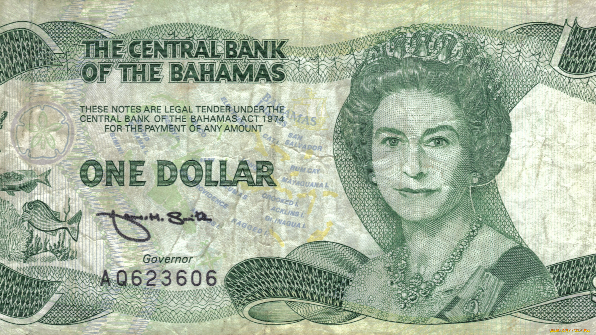 разное, золото, купюры, монеты, банкнота, багамы, 1, доллар