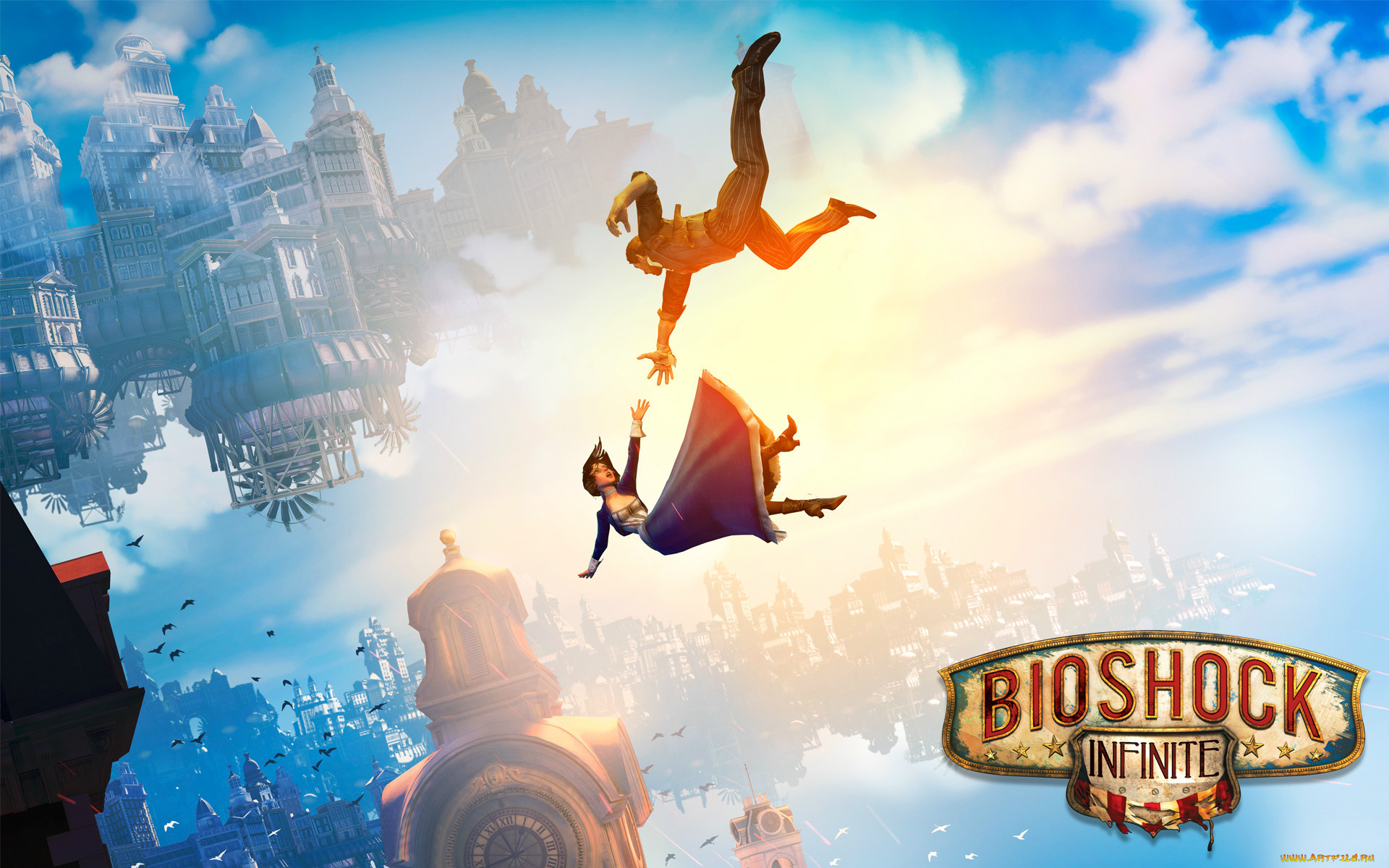 bioshock, infinite, видео, игры, элизабет, букер, деуитт, падение