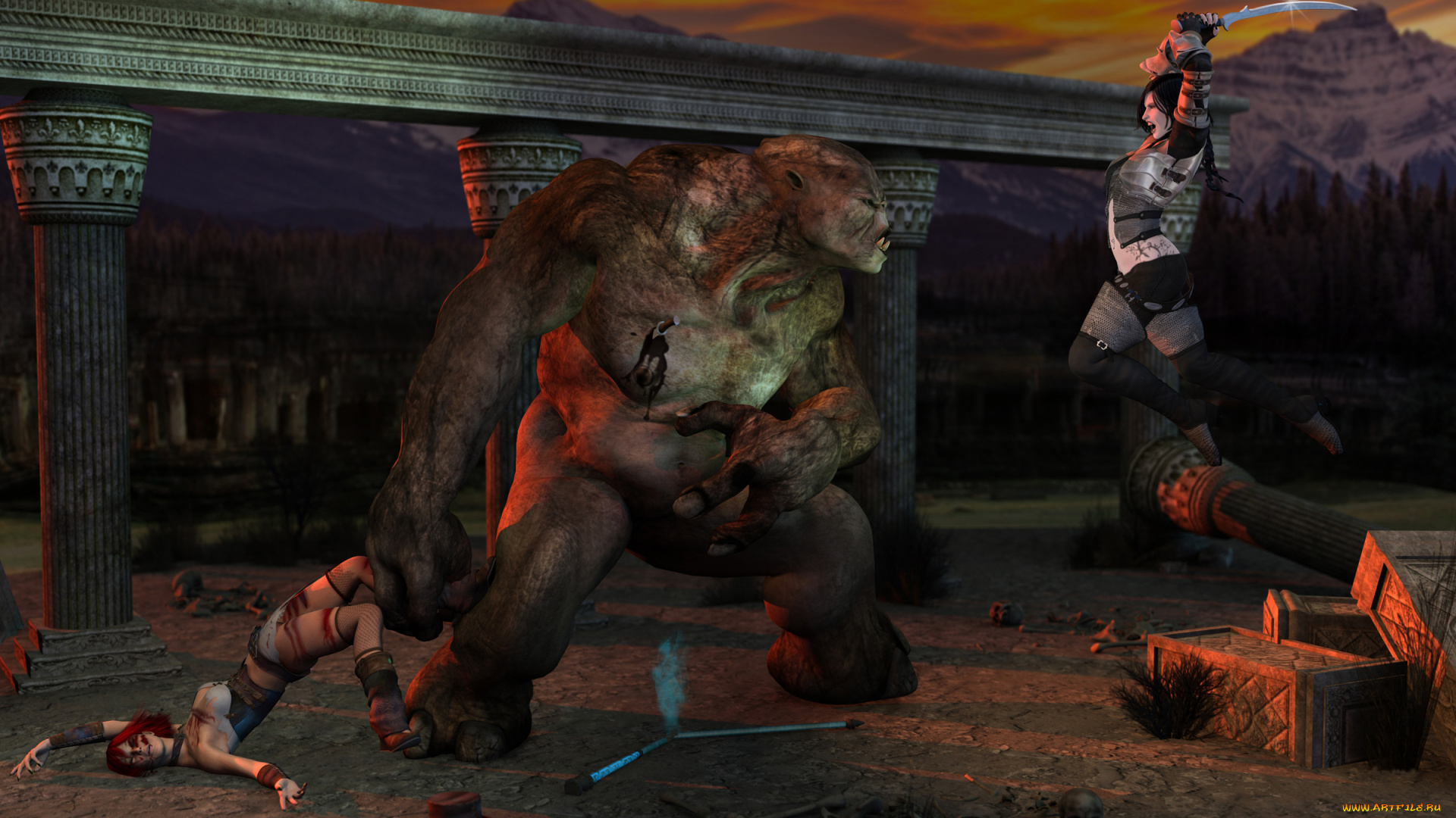 3д, графика, fantasy, , фантазия, девушки, существо