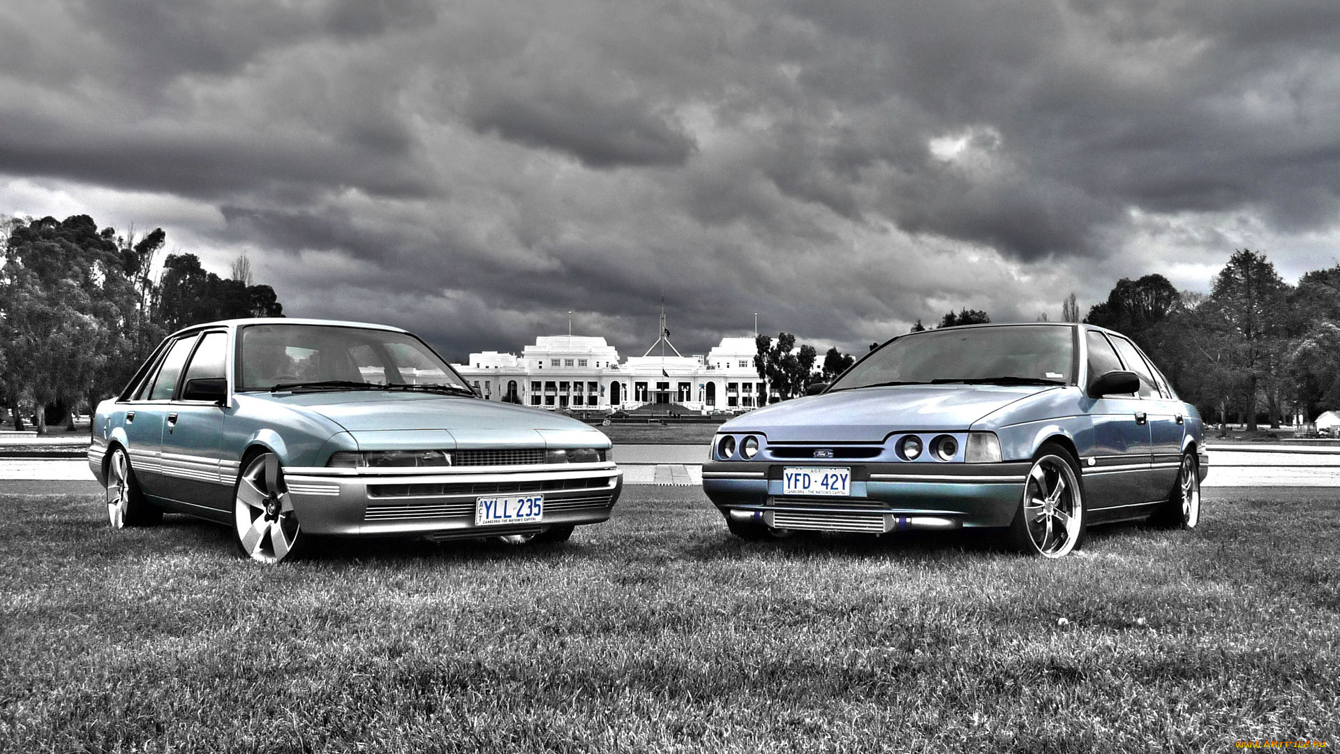 автомобили, разные, вместе, holden, ford