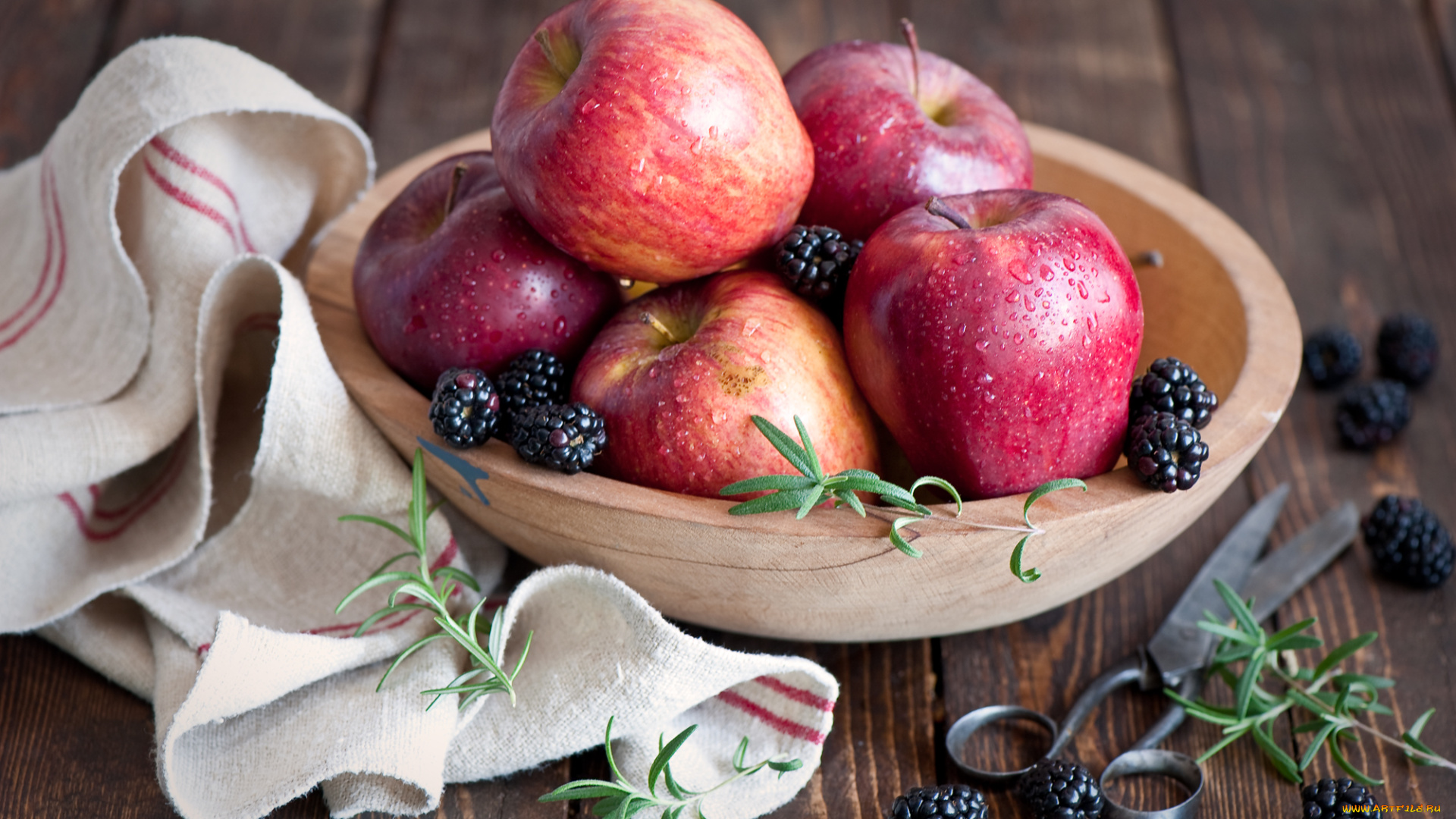 еда, фрукты, , ягоды, ежевика, яблоки