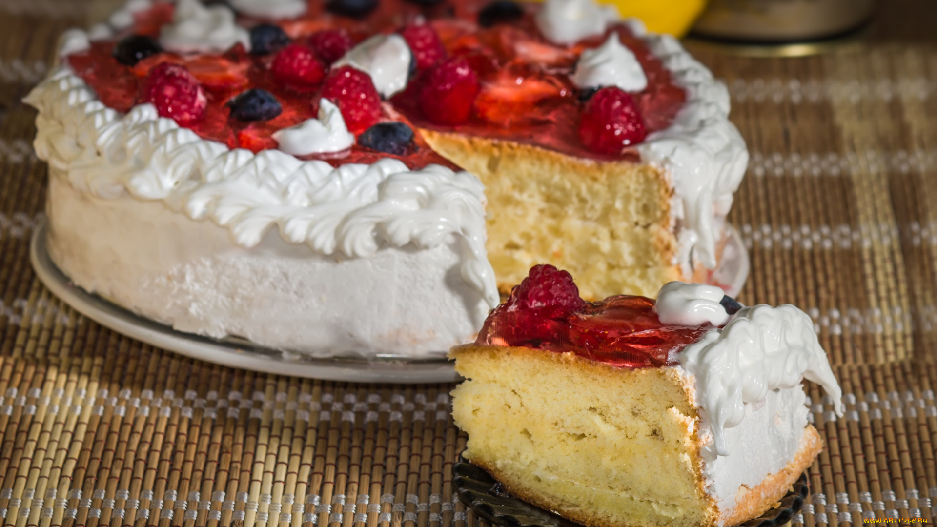 еда, торты, ягоды, крем