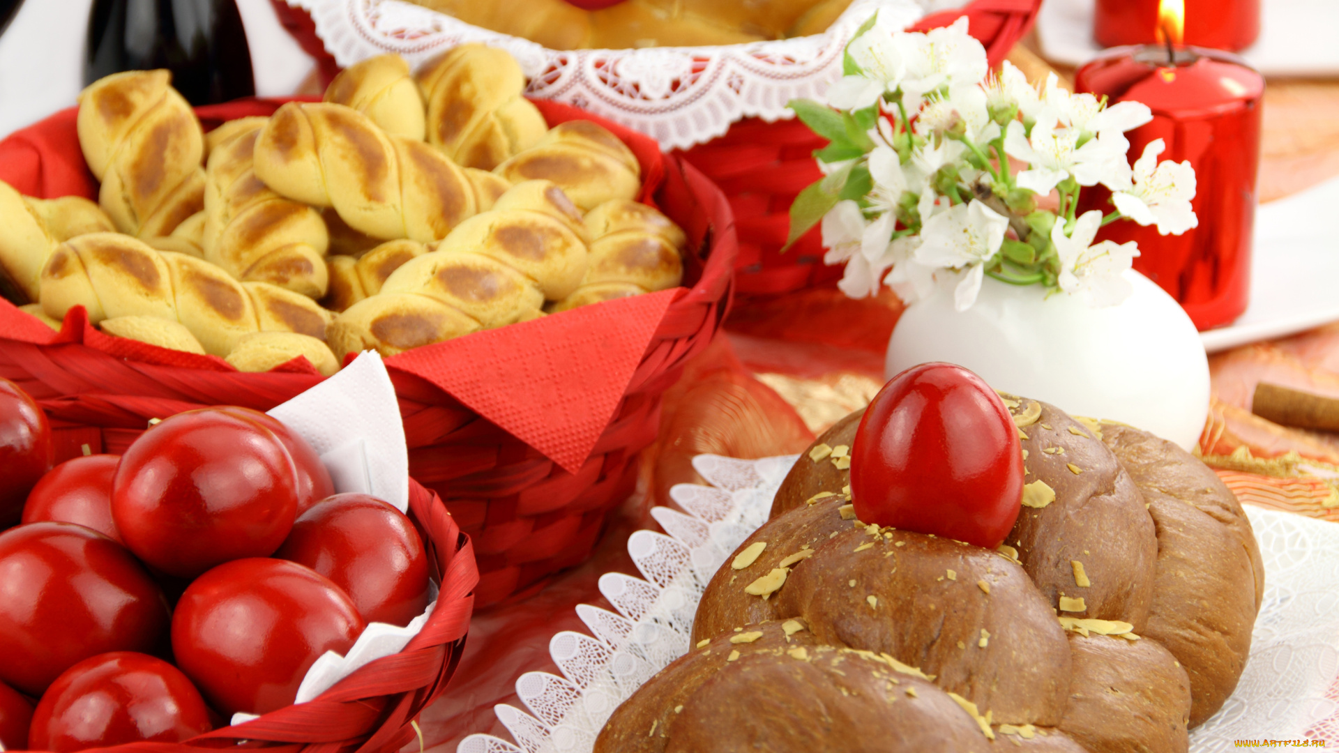 праздничные, пасха, кулич, яйца
