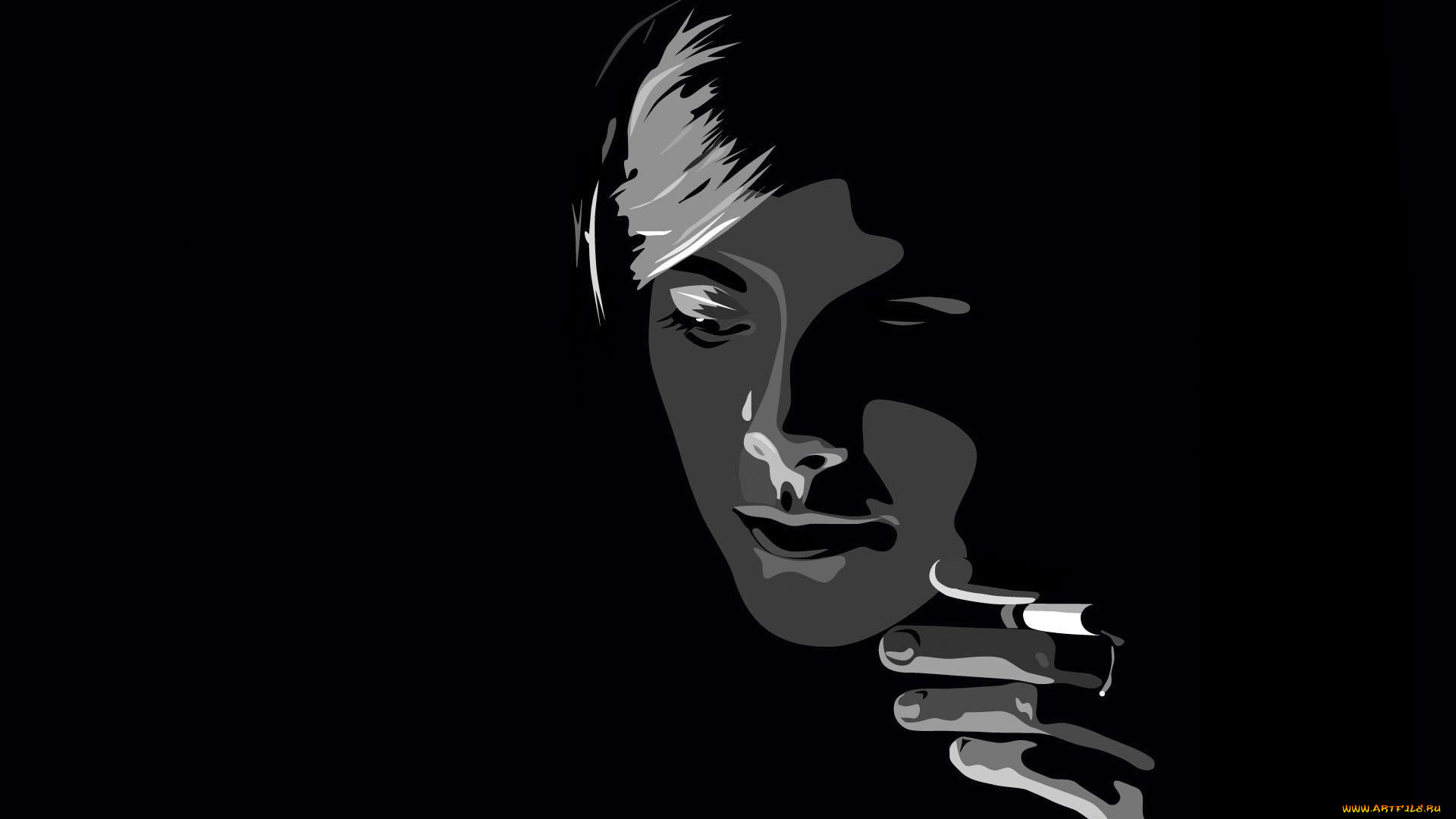 рисованные, люди, лицо, фон