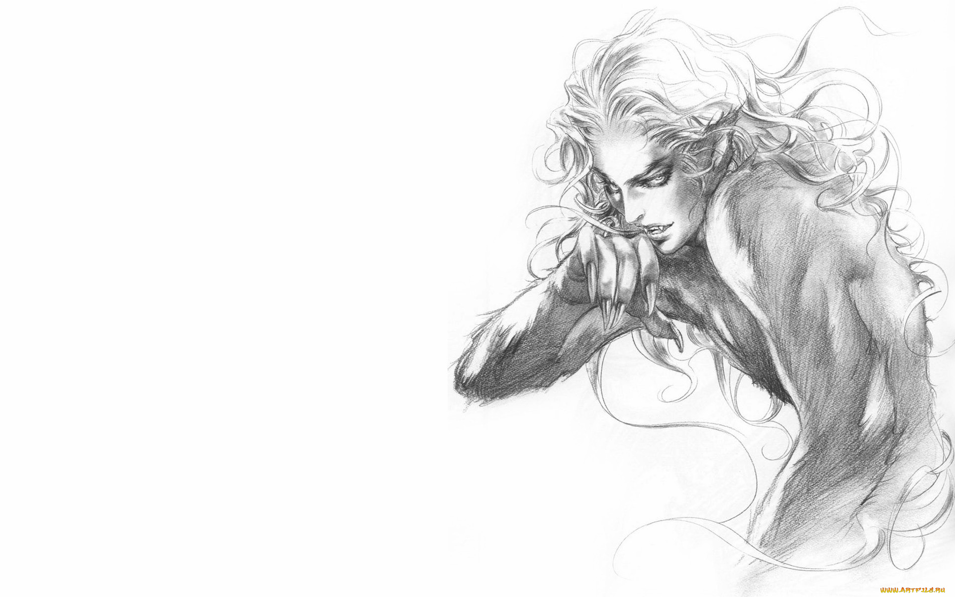 рисованные, минимализм, демон