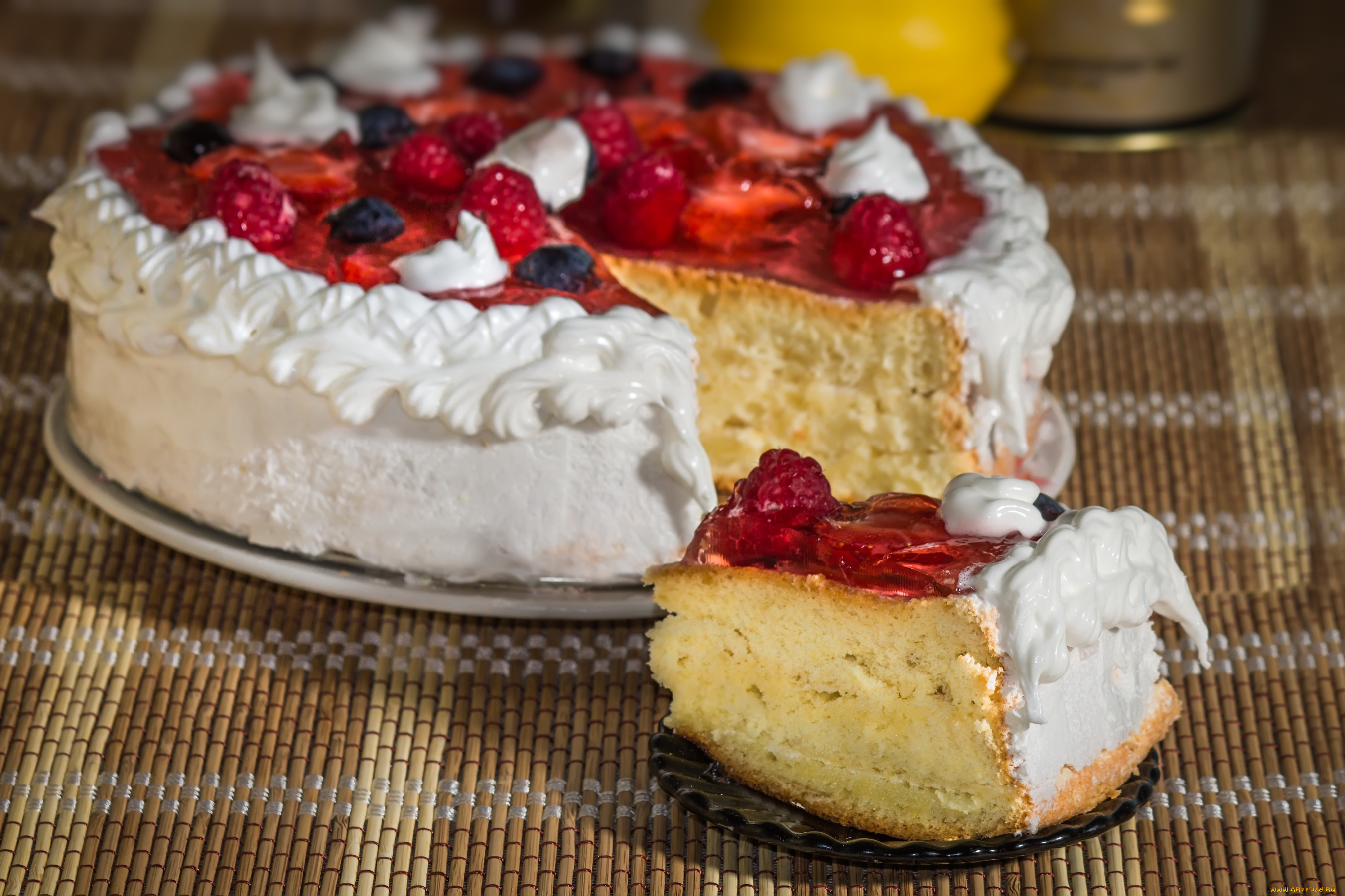 еда, торты, ягоды, крем