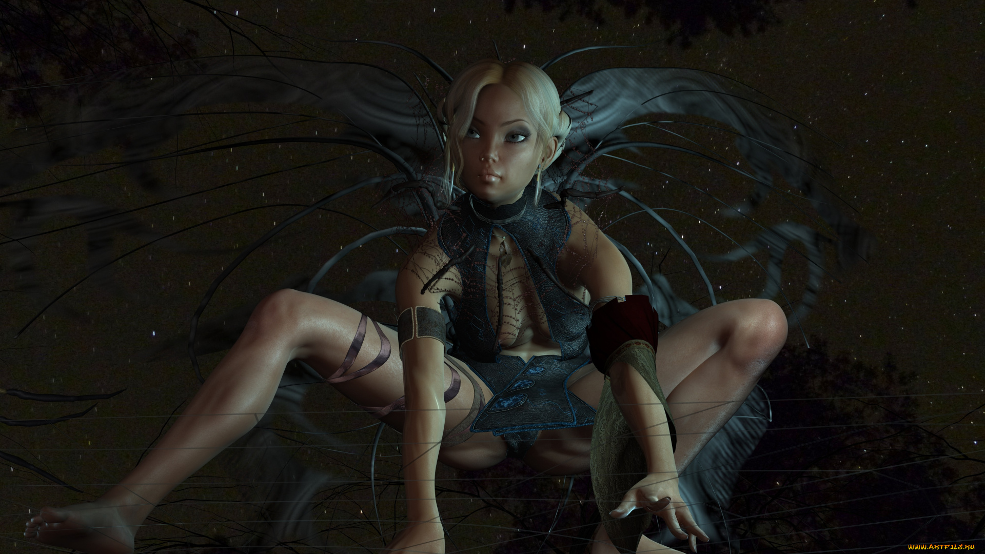 3д, графика, фантазия, , fantasy, девушка, взгляд, фон