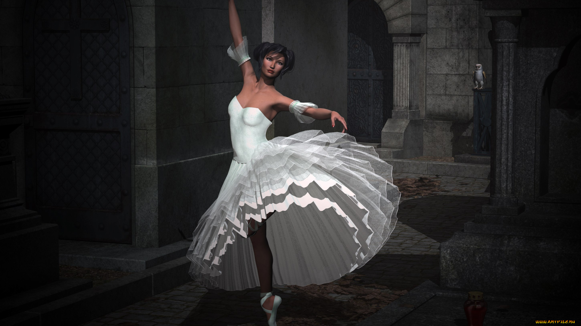 3д, графика, люди, , people, танец, девушка, балерина, фон, взгляд