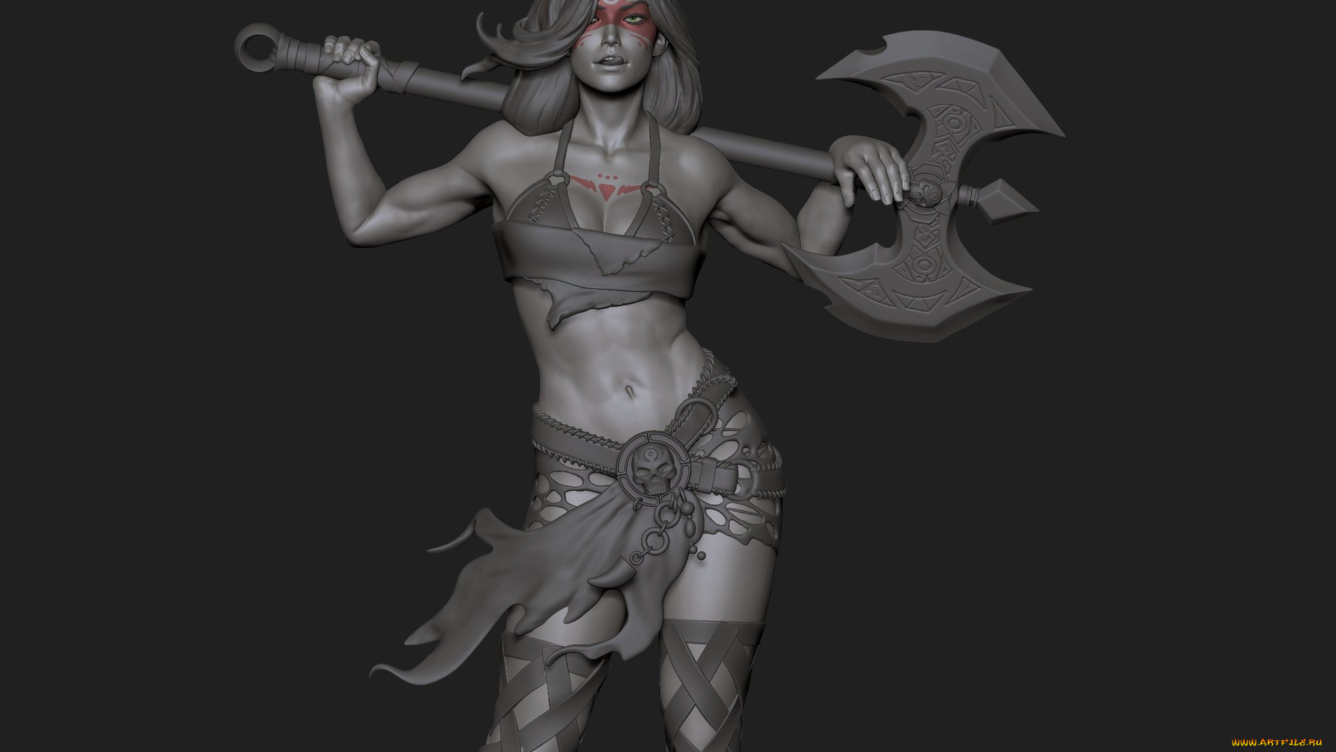 3д, графика, _science, fiction, warror, воительница, рендеринг, оружие, взгляд