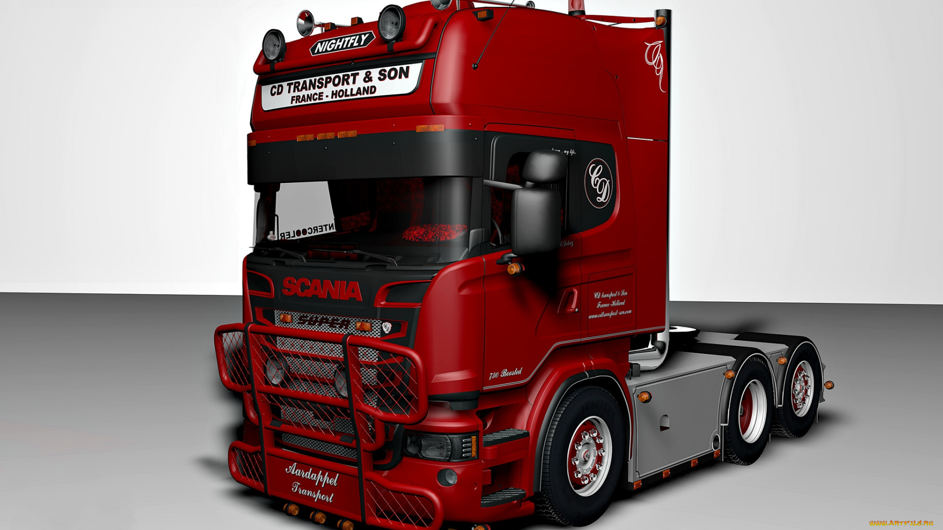 автомобили, 3д, тягач, седельный, грузовик, тяжелый