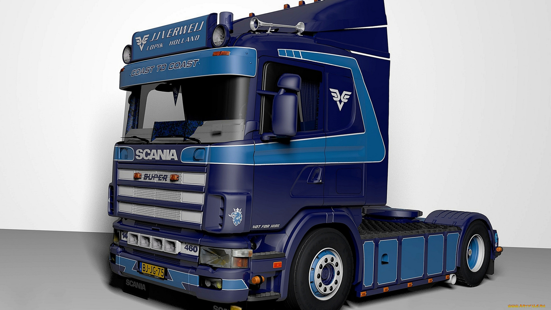 автомобили, 3д, тягач, седельный, грузовик, тяжелый