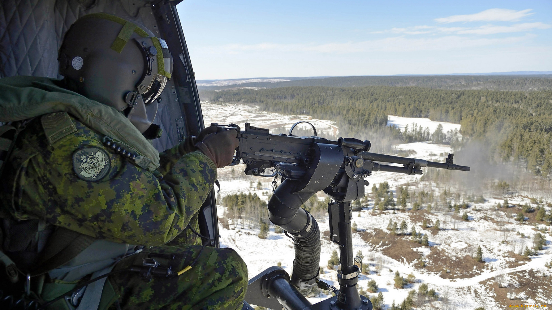 оружие, армия, спецназ, солдат, шлем, вертолет, пулемёт