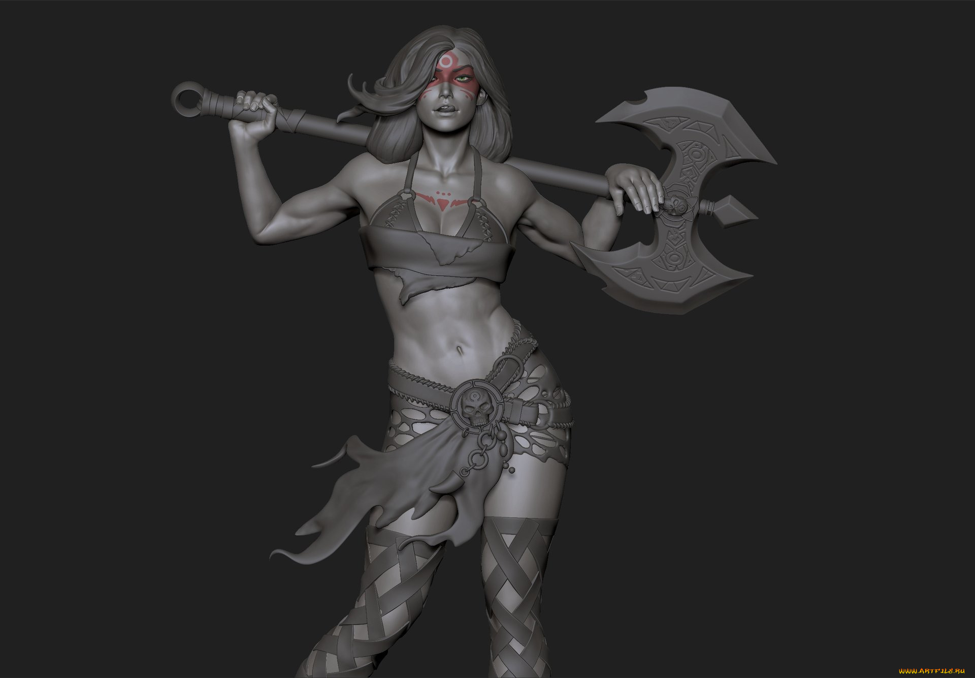 3д, графика, _science, fiction, warror, воительница, рендеринг, оружие, взгляд