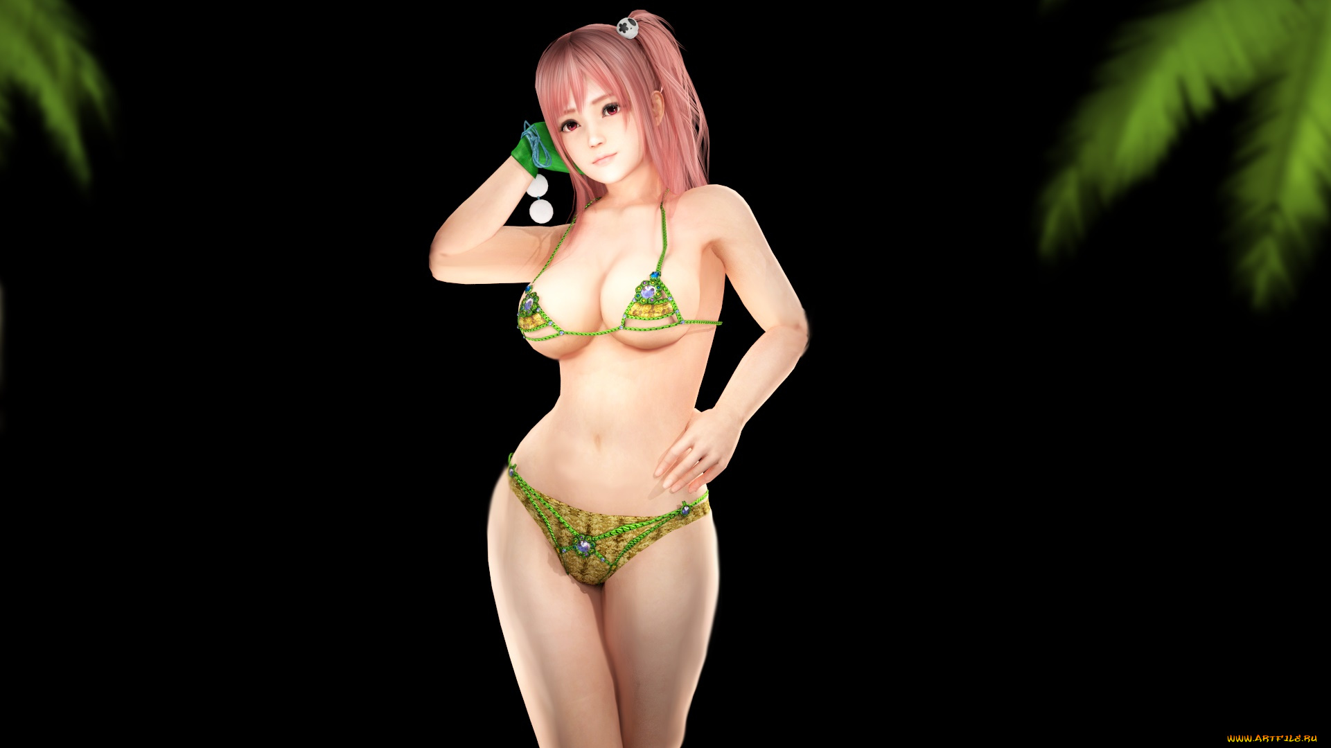 3д, графика, аниме, , anime, девушка, взгляд, фон