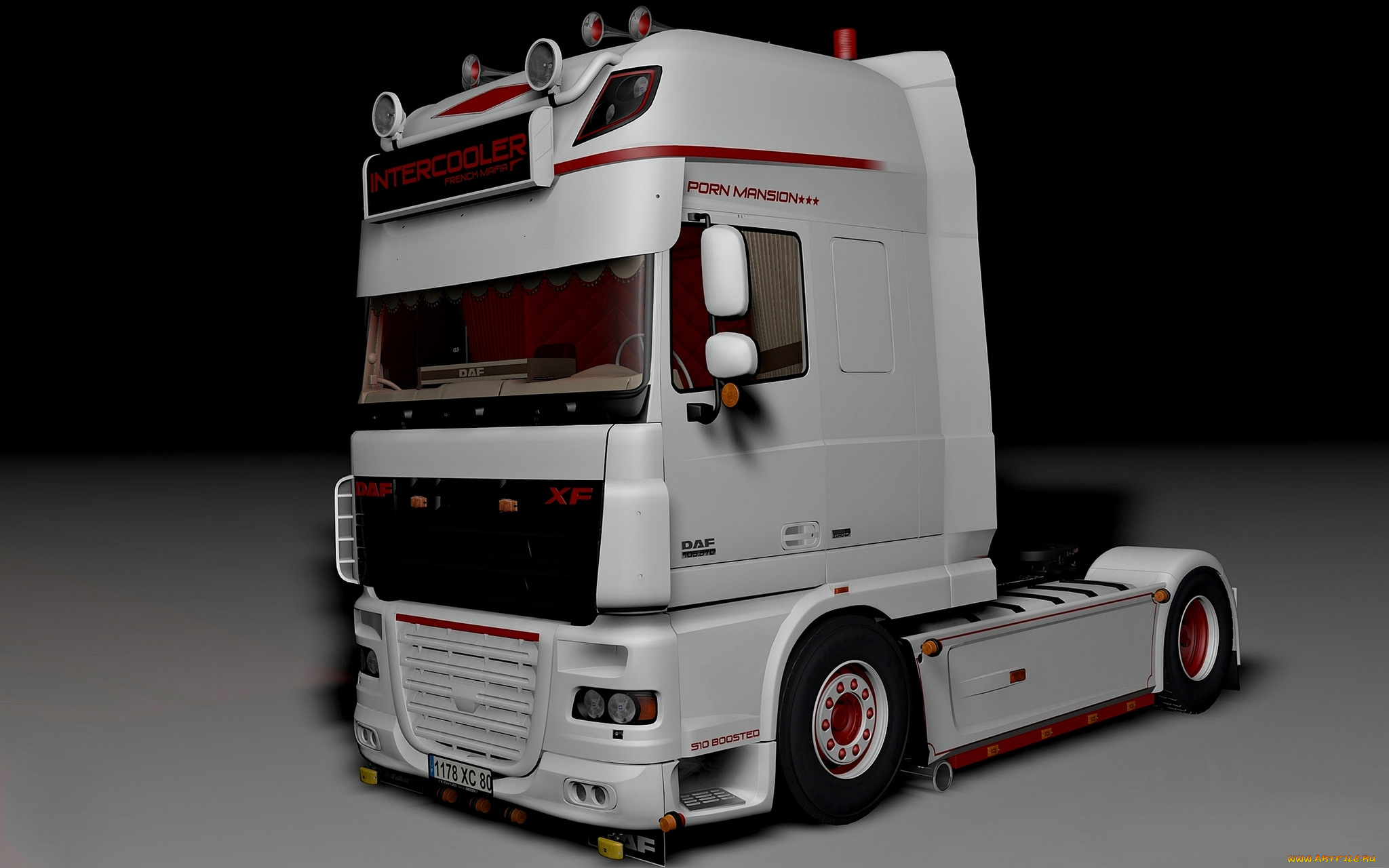 автомобили, 3д, грузовик, тяжелый, тягач, седельный