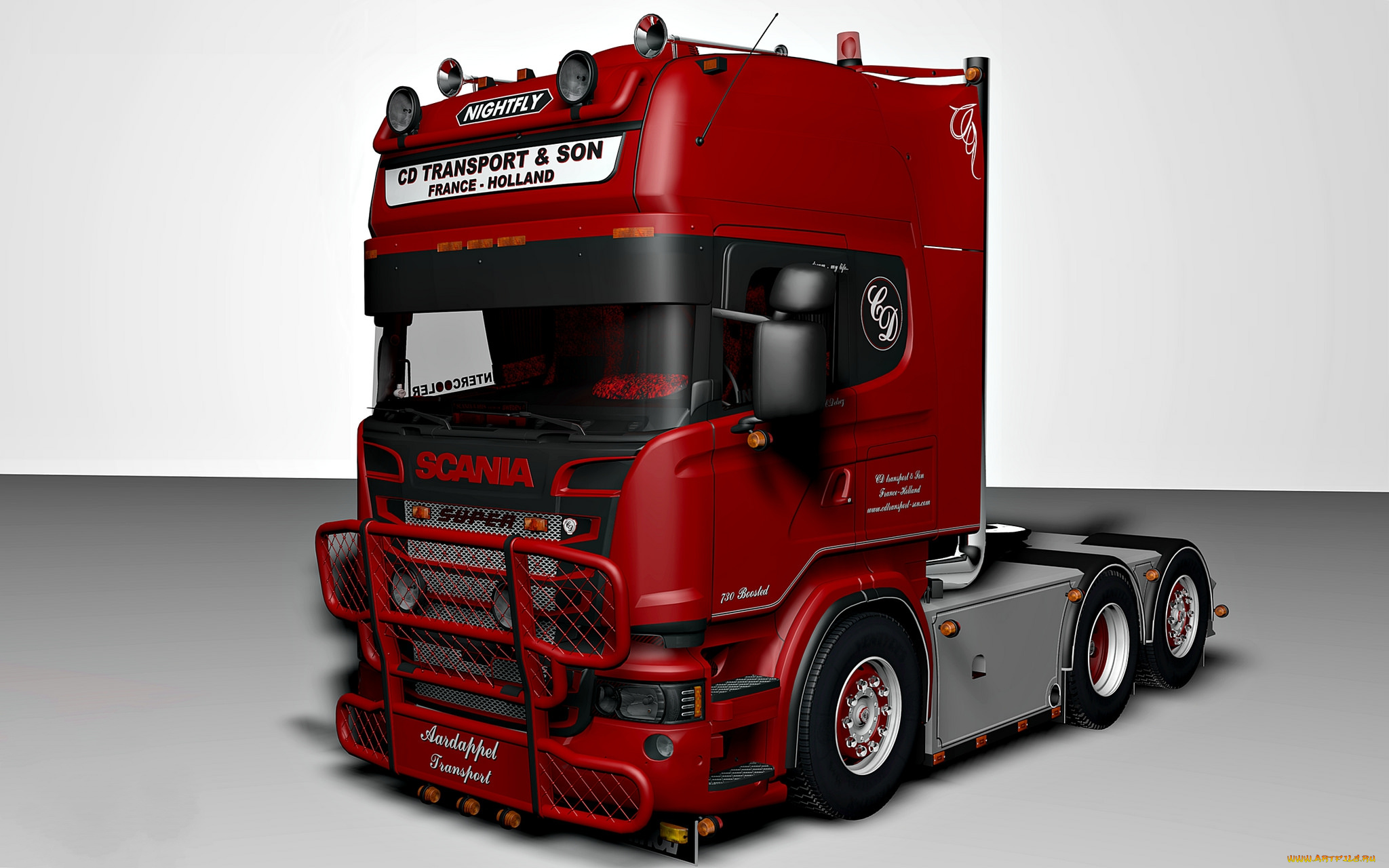 автомобили, 3д, тягач, седельный, грузовик, тяжелый