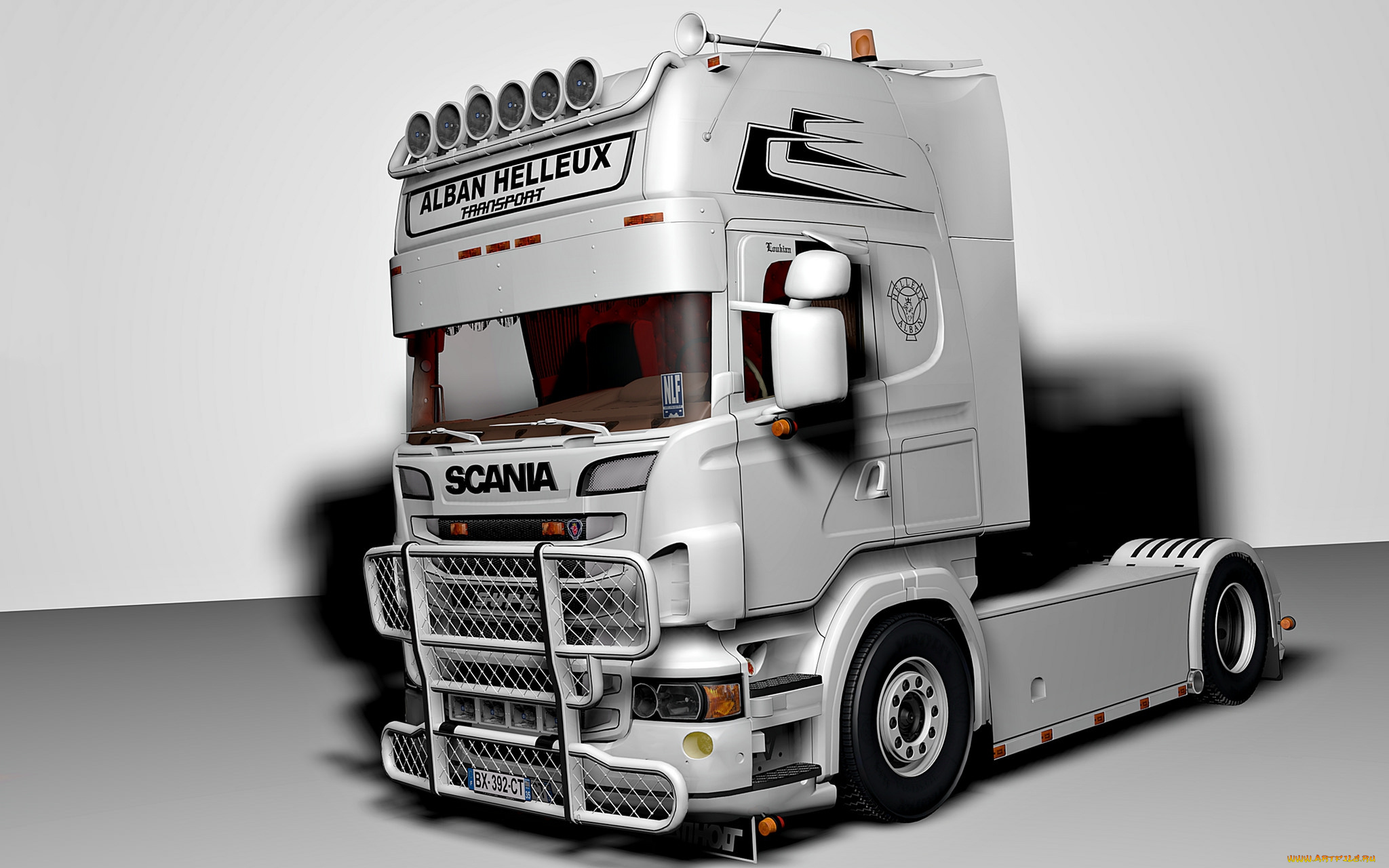 автомобили, 3д, тягач, седельный, грузовик, тяжелый