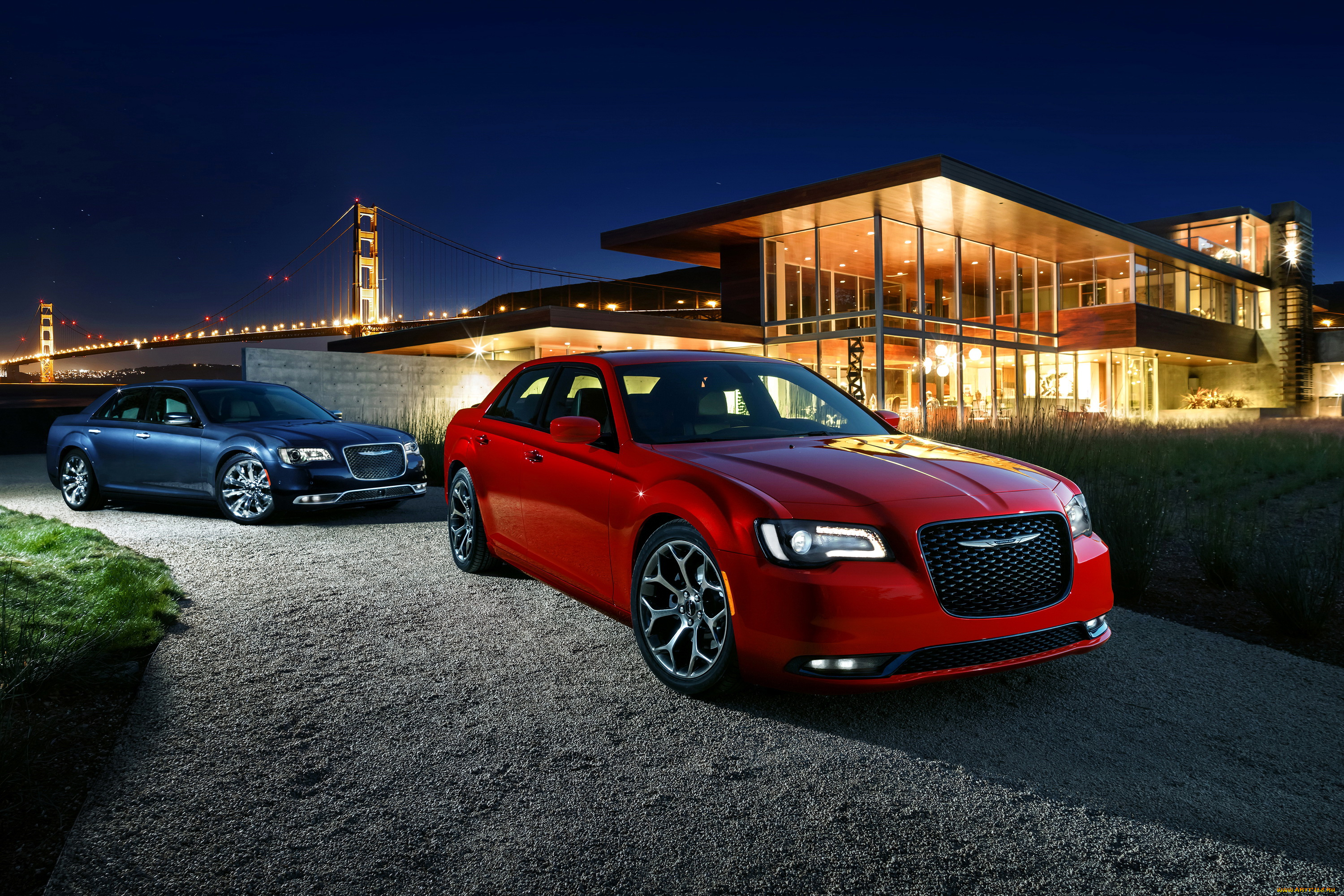 2015, chrysler, 300, c, автомобили, chrysler, бордовый, ночь, голубой, металлик, город