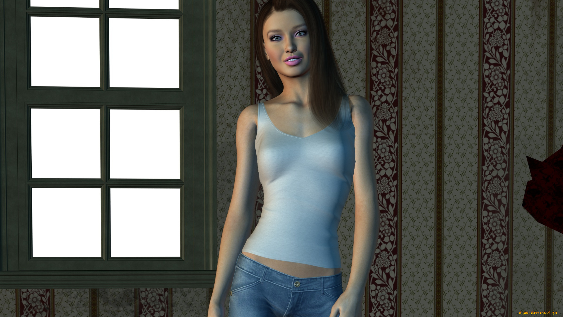 3д, графика, люди, , people, фон, взгляд, девушка