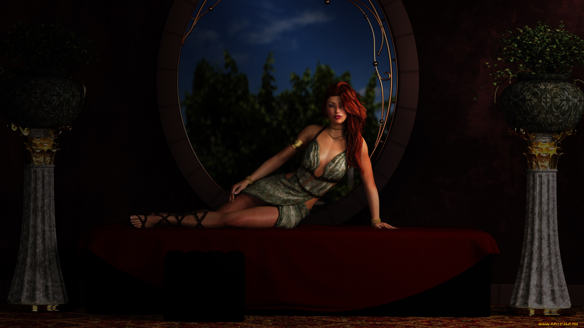 3д, графика, люди, , people, интерьер, фон, взгляд, девушка