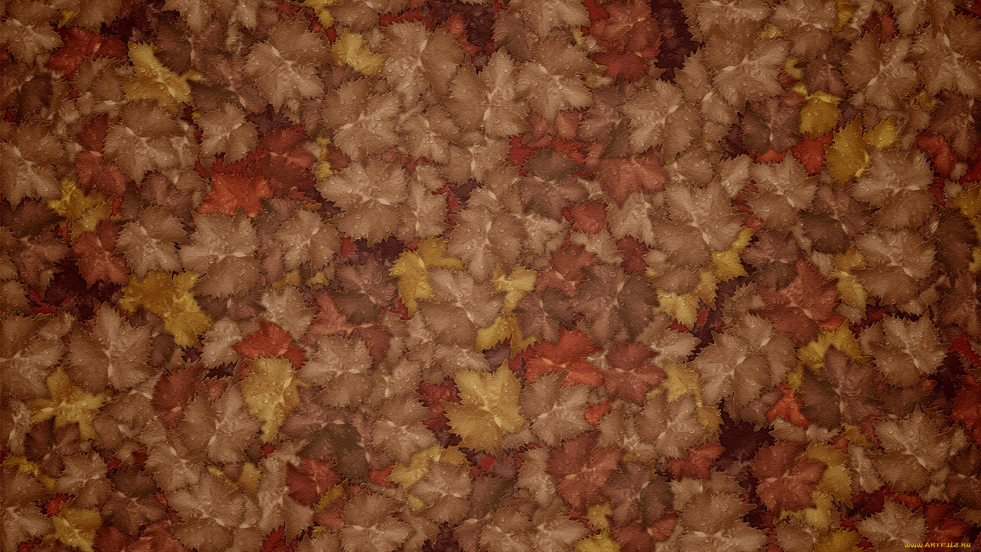 векторная, графика, природа, , nature, листья, краски, капли, осень