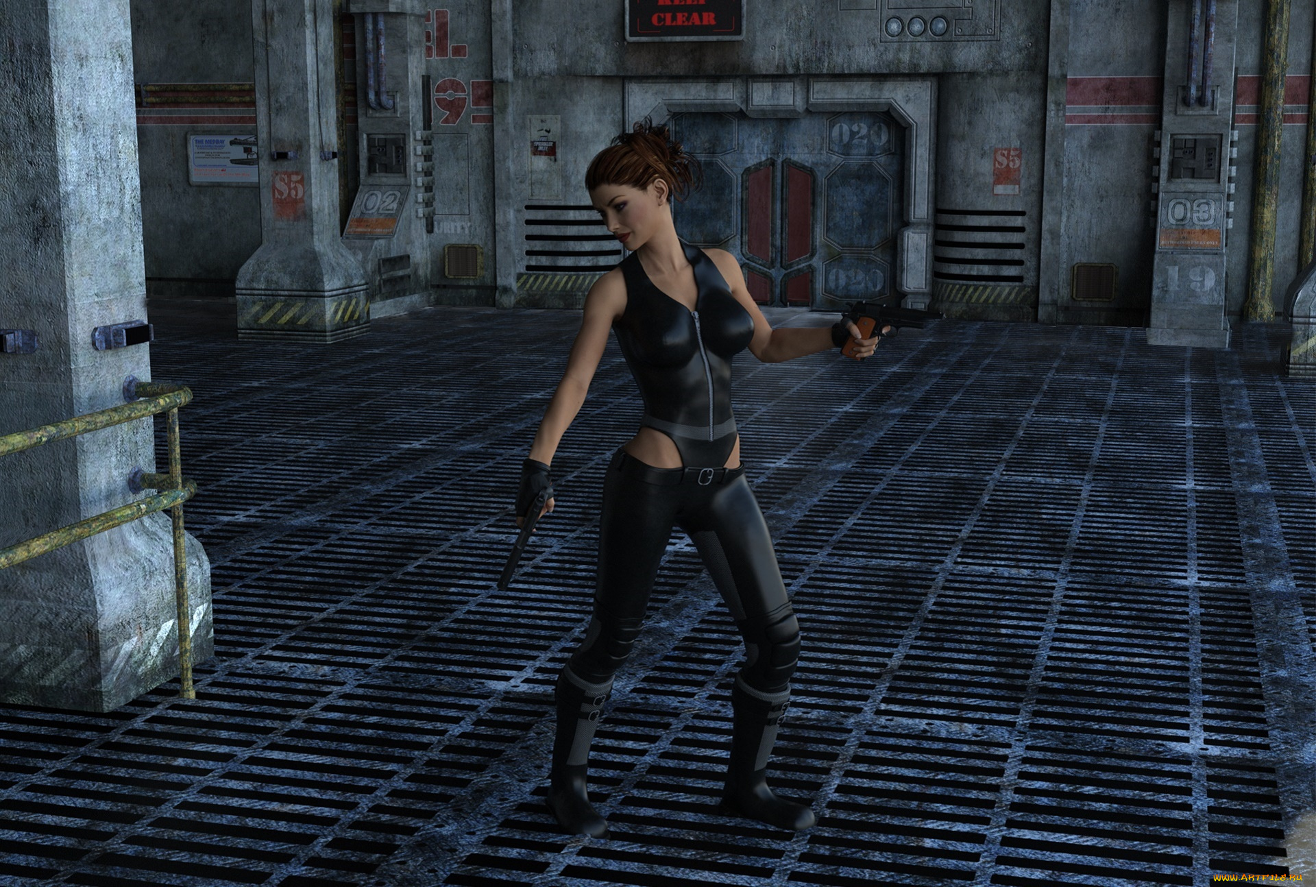 3д, графика, фантазия, , fantasy, оружие, фон, взгляд, девушка