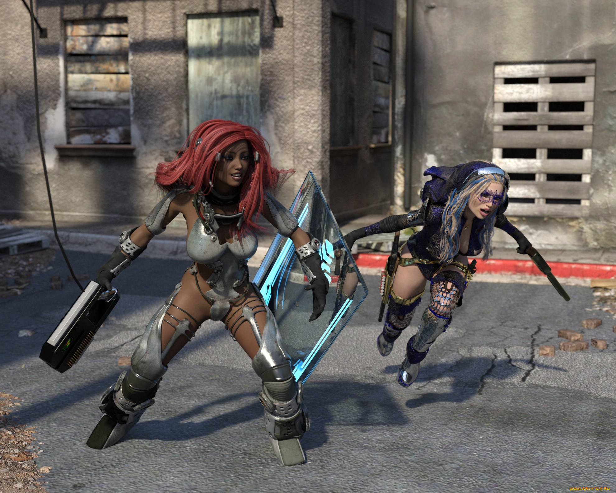 3д, графика, фантазия, , fantasy, оружие, фон, взгляд, девушки