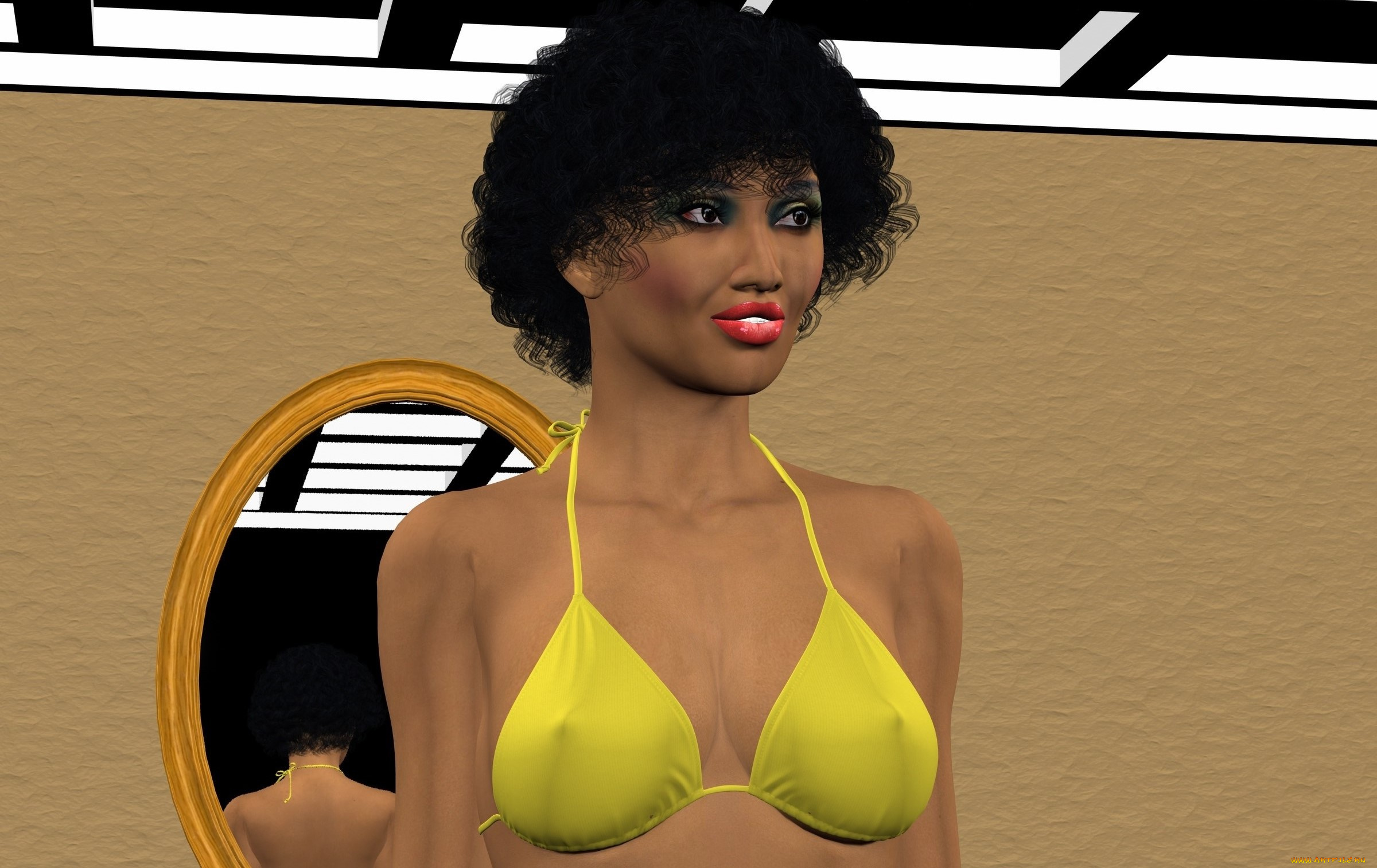 3д, графика, люди, , people, девушка, взгляд, фон