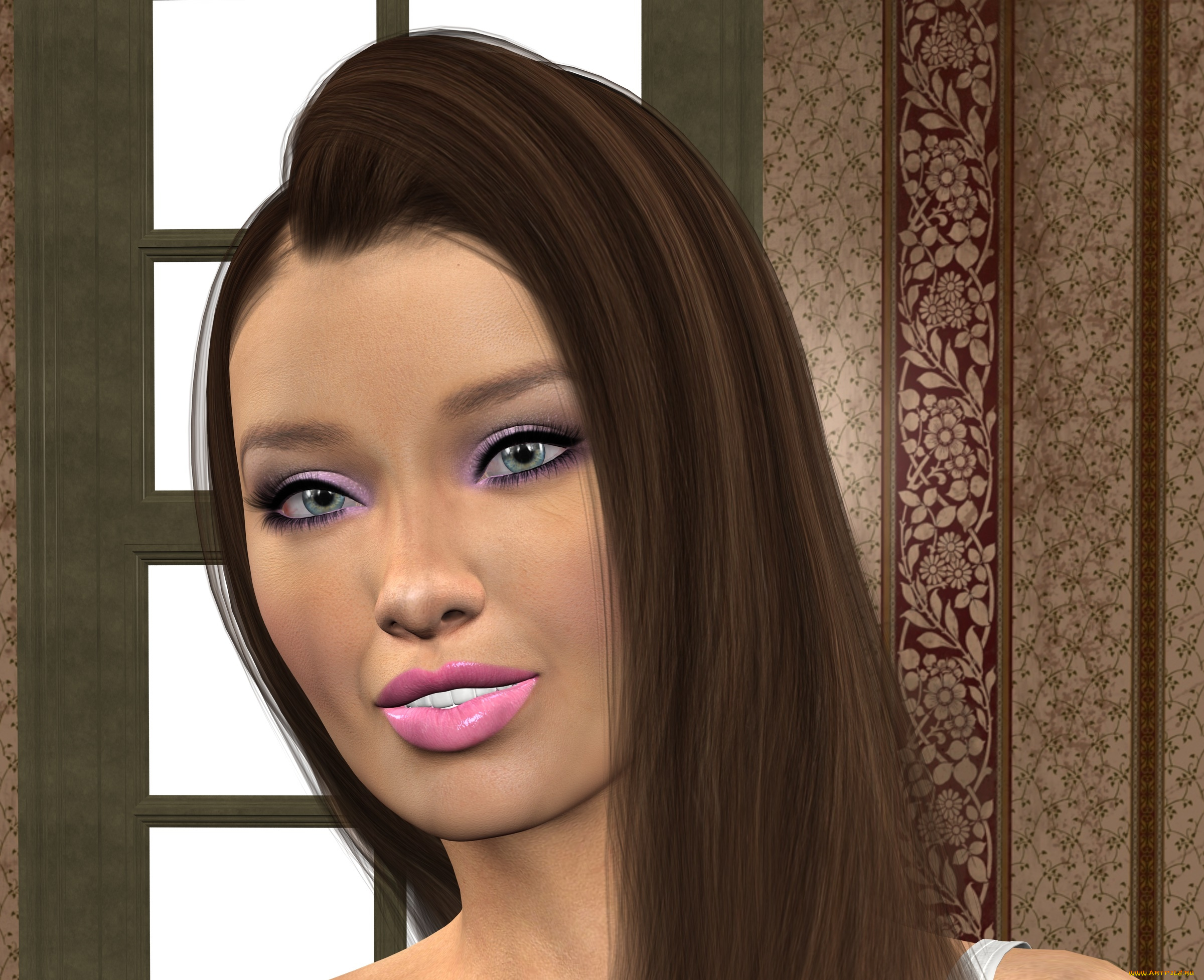 3д, графика, портрет, , portraits, взгляд, фон, девушка