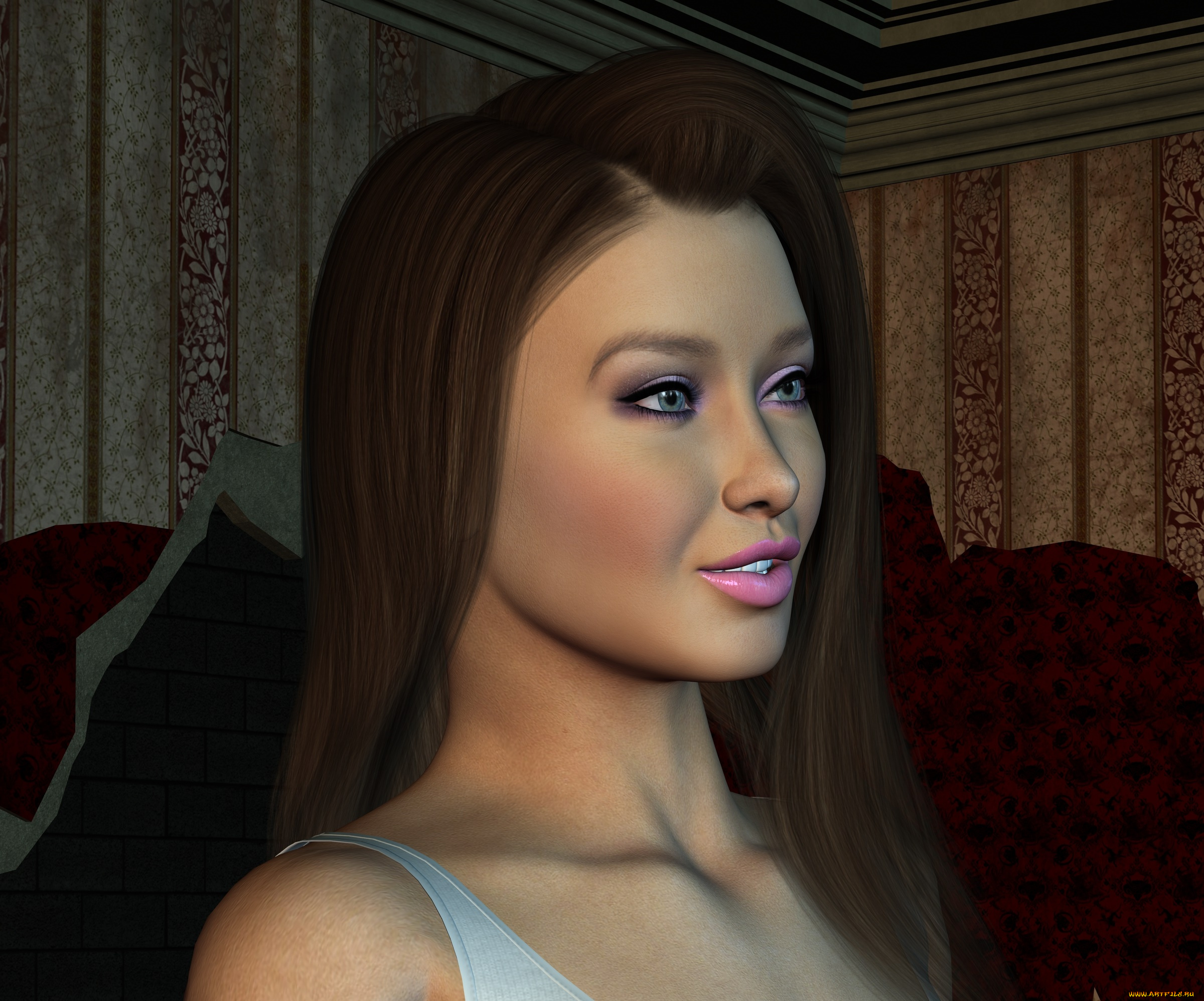 3д, графика, люди, , people, взгляд, девушка, фон