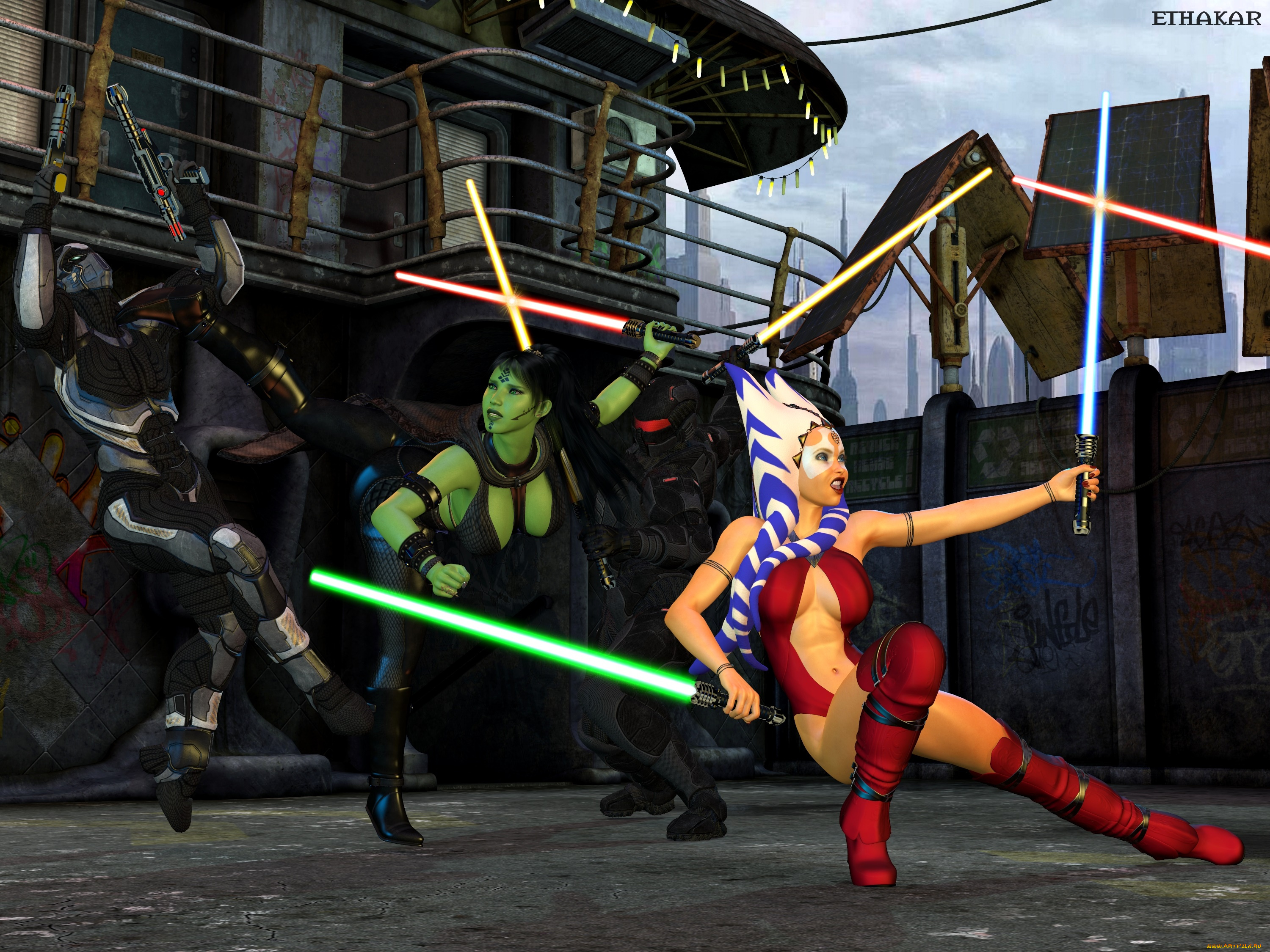 3д, графика, существа, , creatures, фон, взгляд, халки, оружие