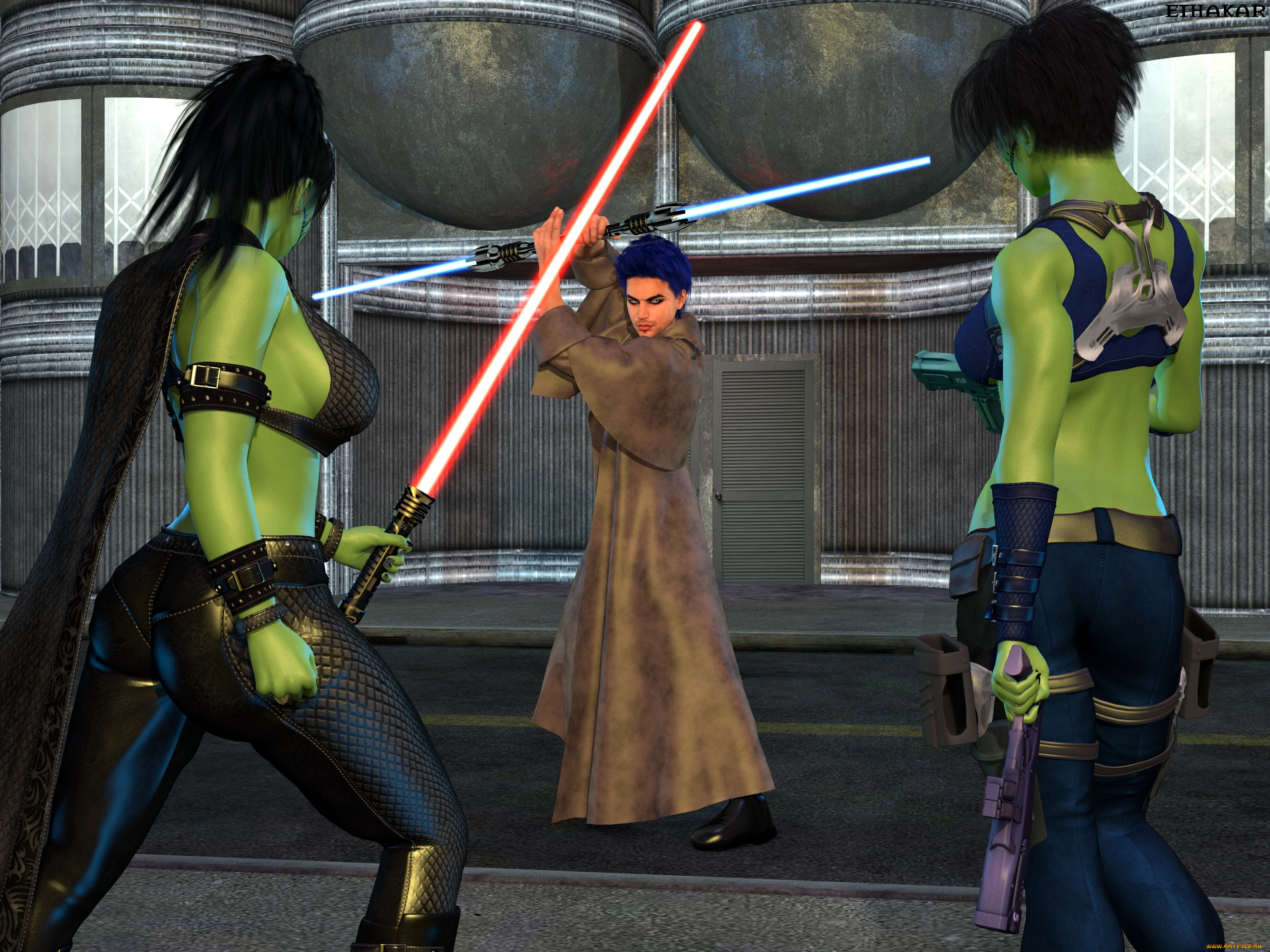 3д, графика, существа, , creatures, оружие, фон, взгляд, халки