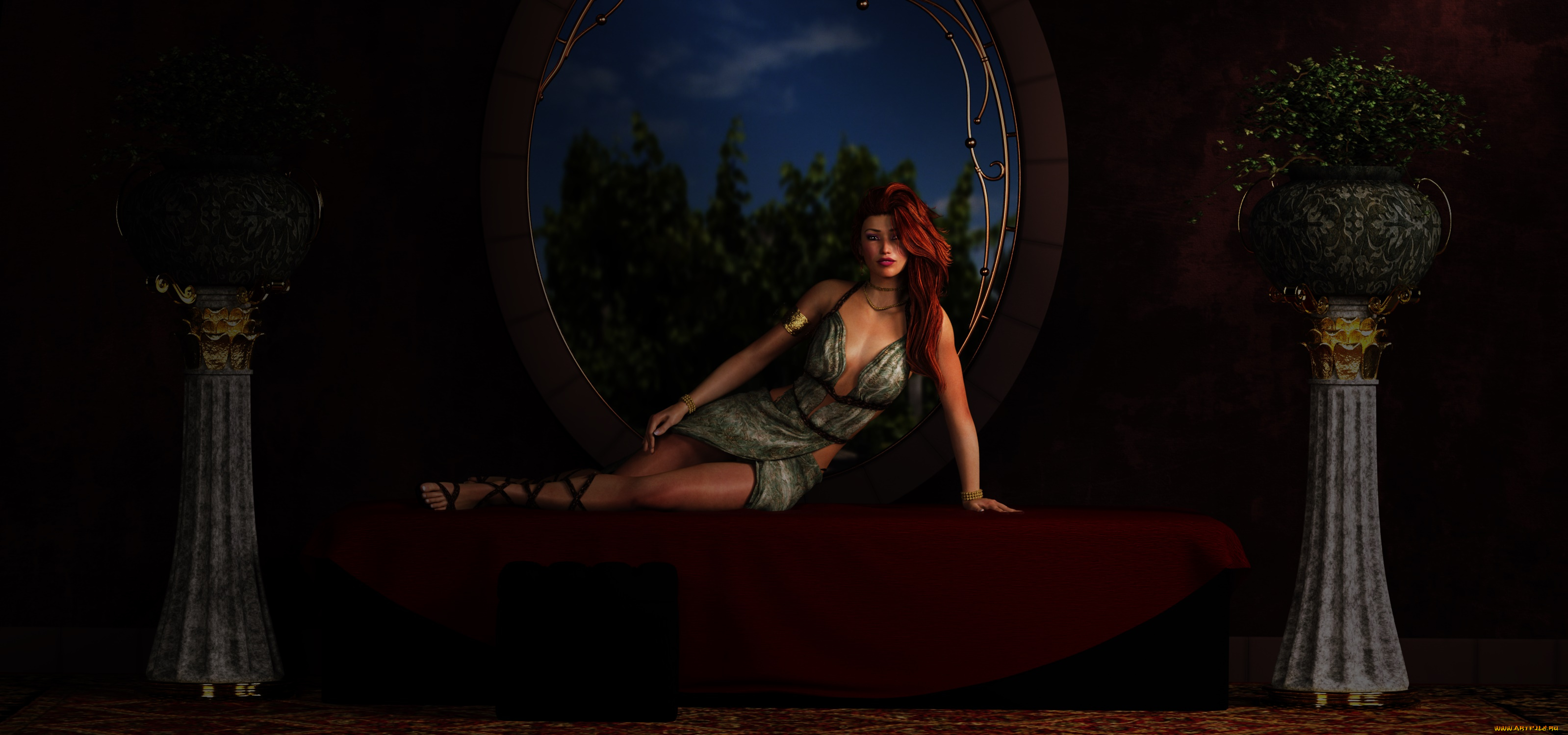 3д, графика, люди, , people, интерьер, фон, взгляд, девушка