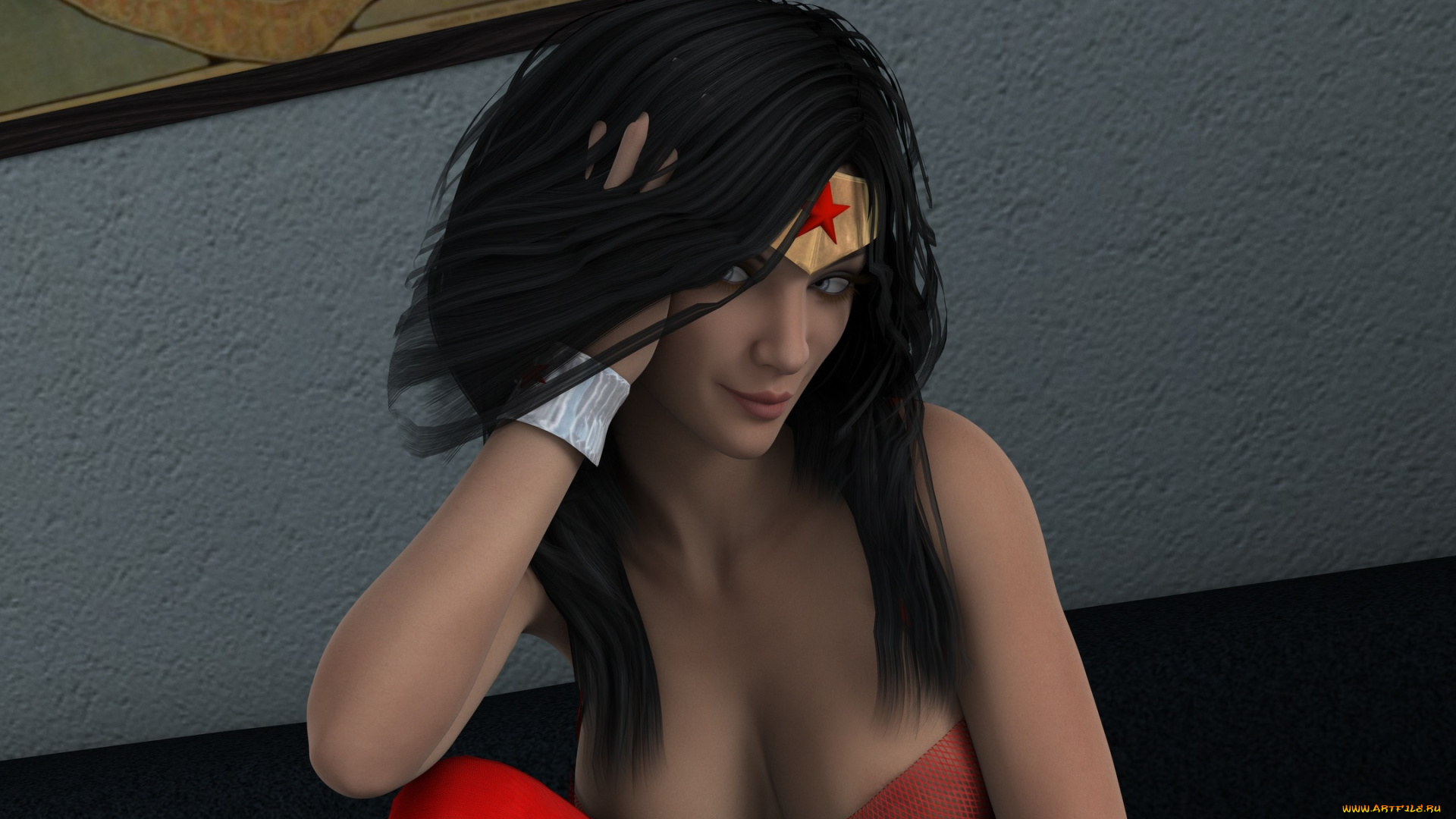 3д, графика, фантазия, , fantasy, девушка, взгляд, фон