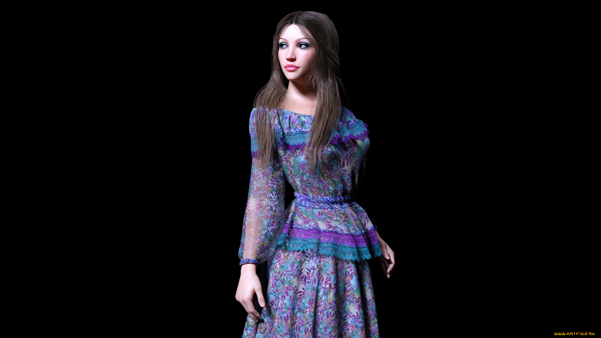 3д, графика, люди, , people, взгляд, девушка, фон